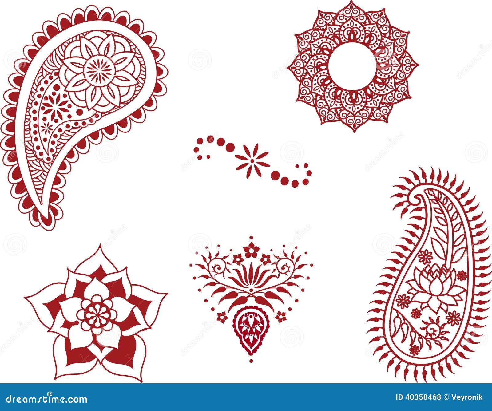 Indian Henna Elements Stock Vector Image 40350468