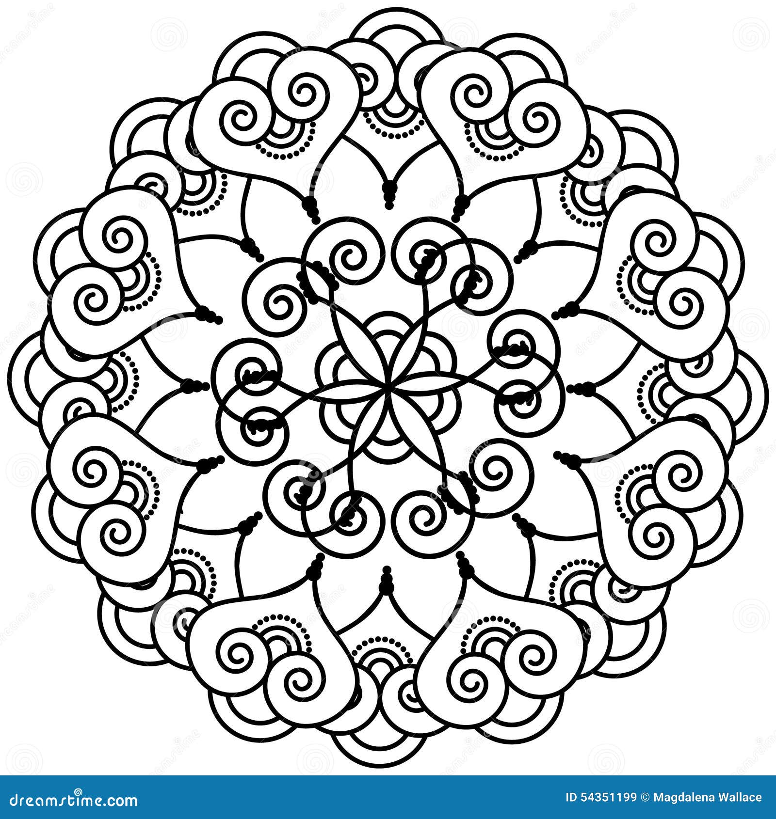 Indian Henna Tattoo Inspired Flower Shape With Inner ...