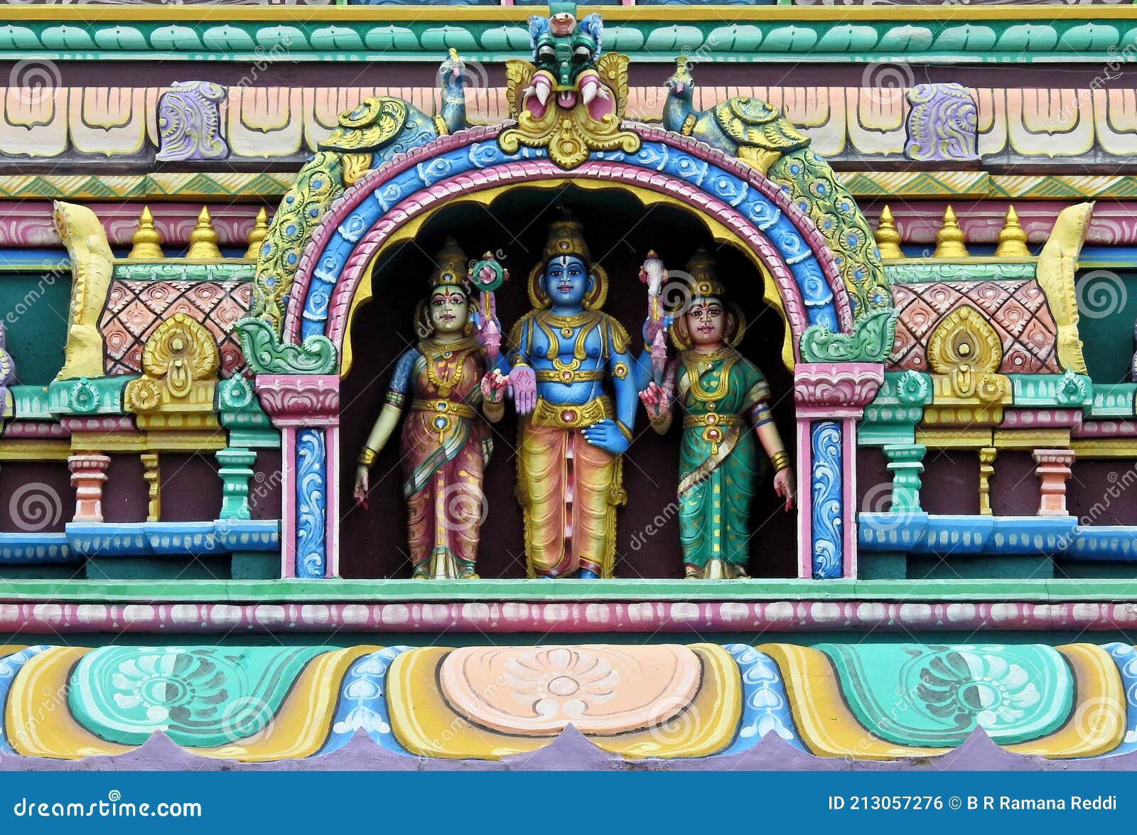 Indian Hindu God Balaji or Venkateswara and Spouses Statues on ...