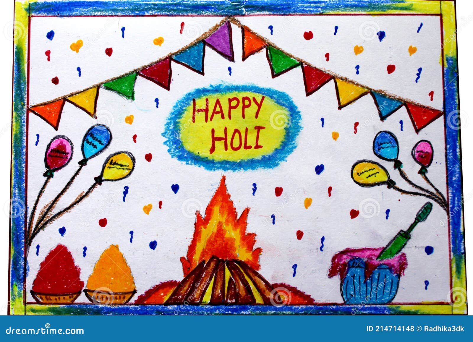 Happy Holi Abstract Painting Art Stock Photo - Image of gulal ...