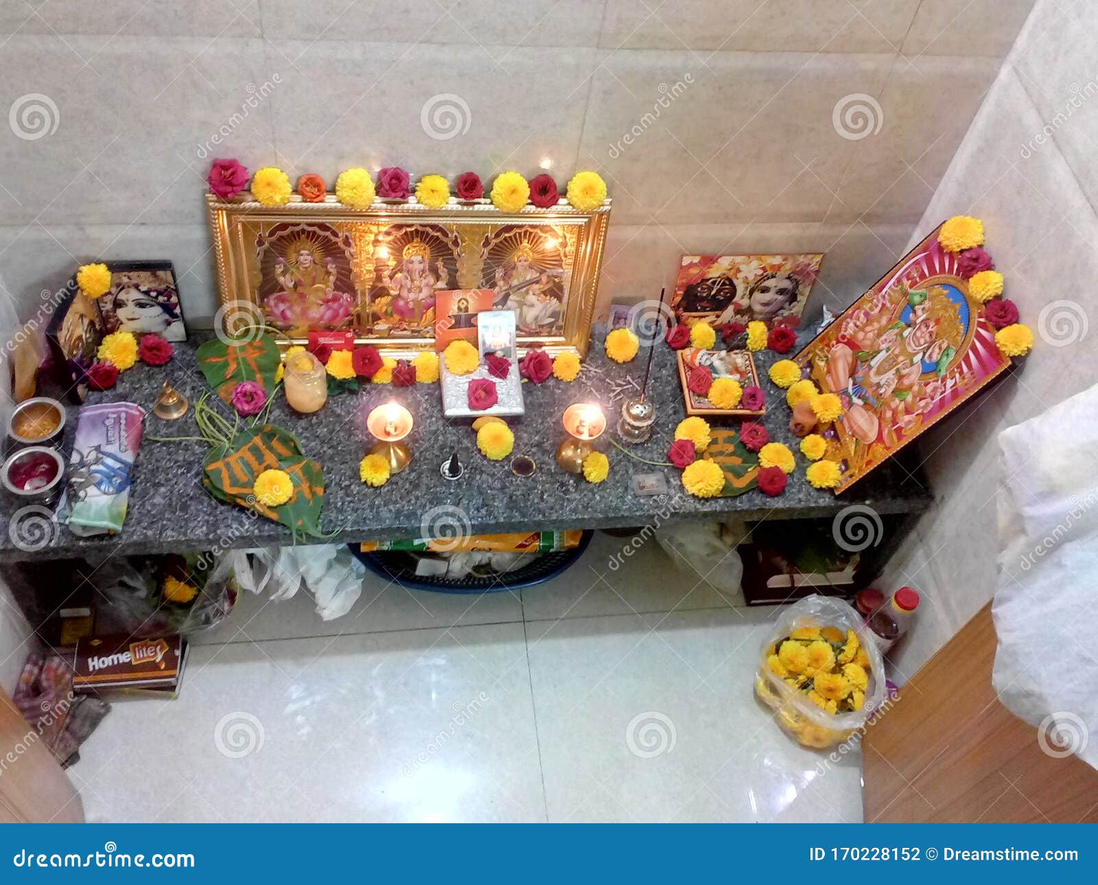 Pooja room- pooja room decoration/decor with wooden accessories -  GharExpert.com