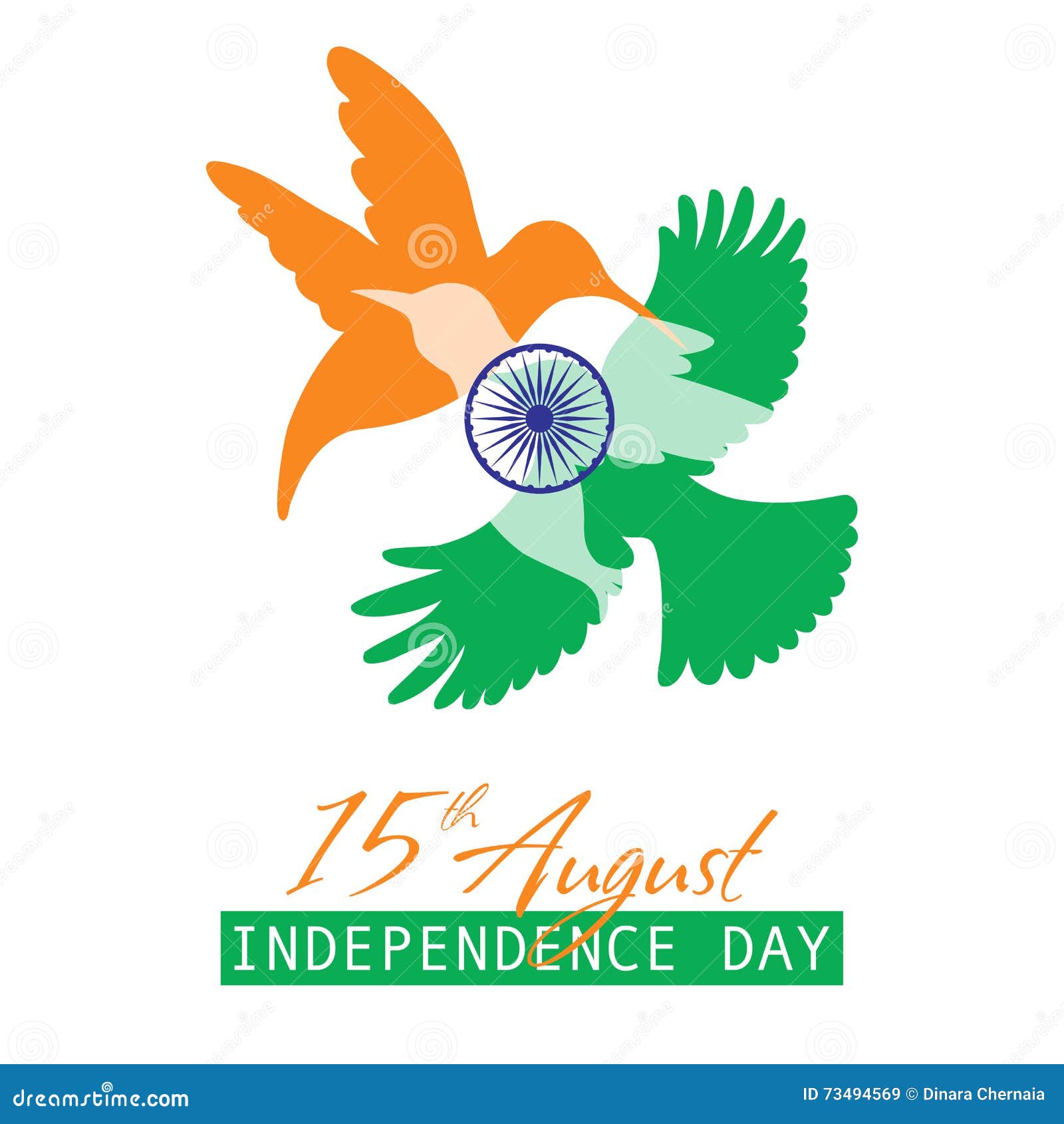 Indian Independence Day Background with Text 15 of August. Stock Vector -  Illustration of flag, brush: 73494569