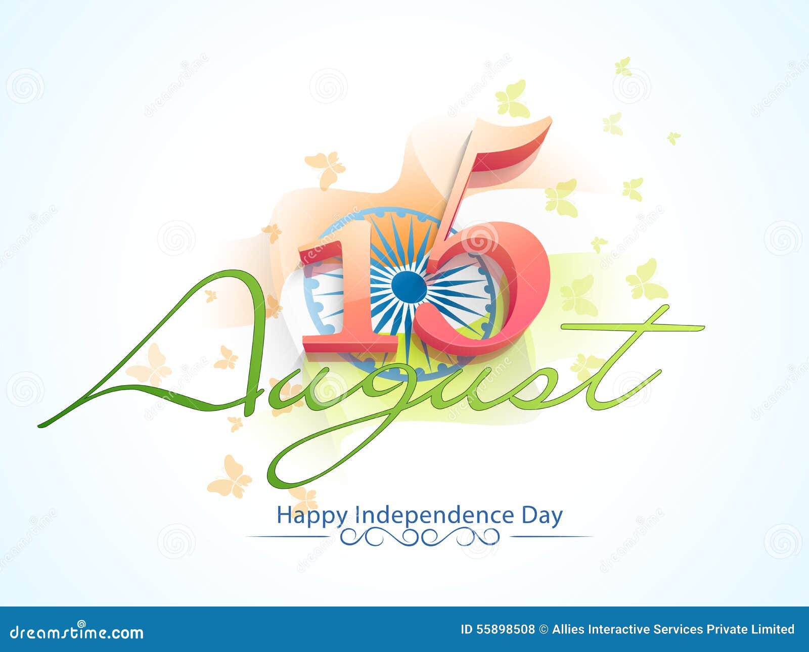 Indian Independence Day Celebration with 3D Text. Stock ...
