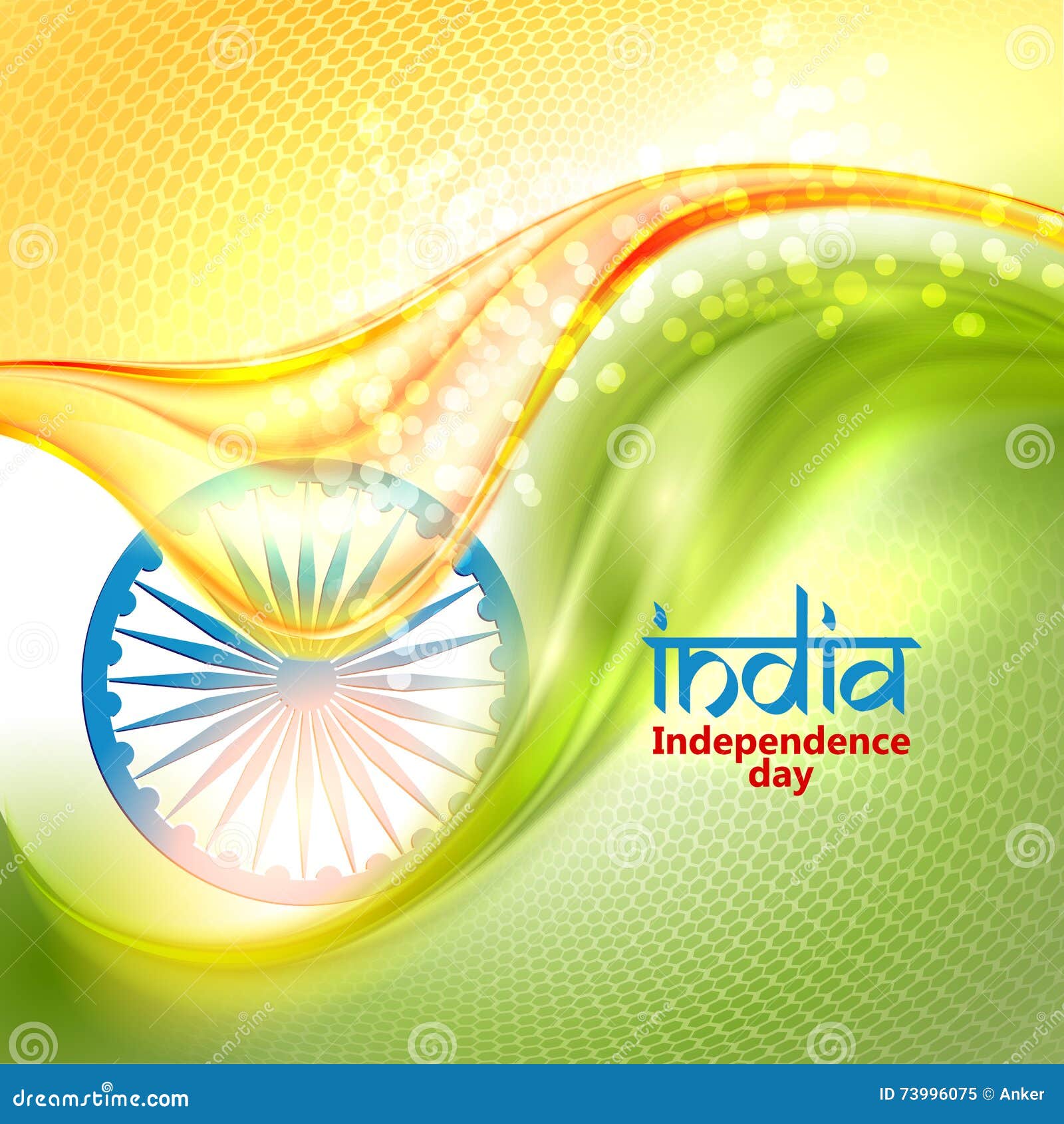 Indian Independence Day concept background with Ashoka wheel