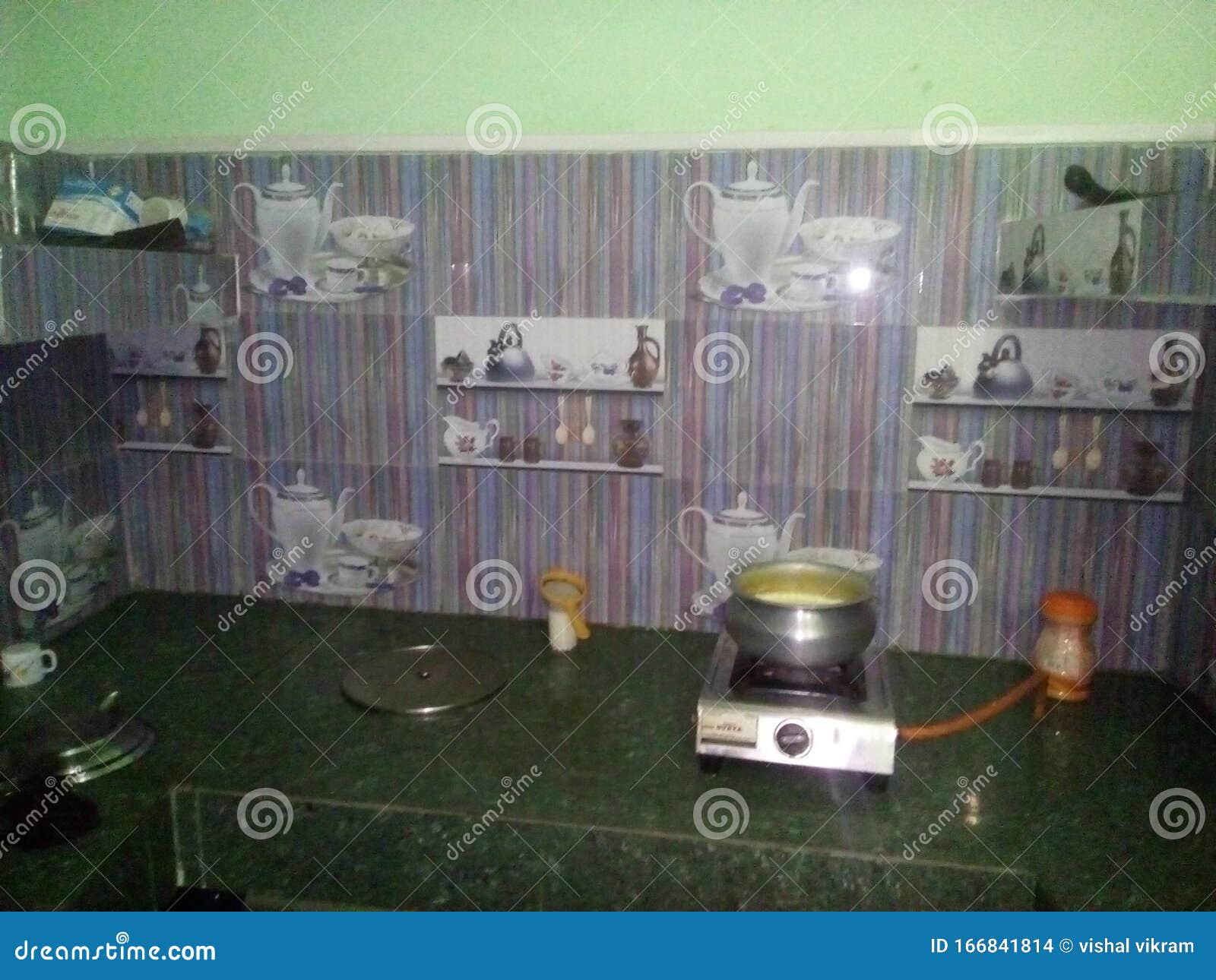 Indian Kitchen Gas Stove Good Design on the Wall Stock Photo Image of