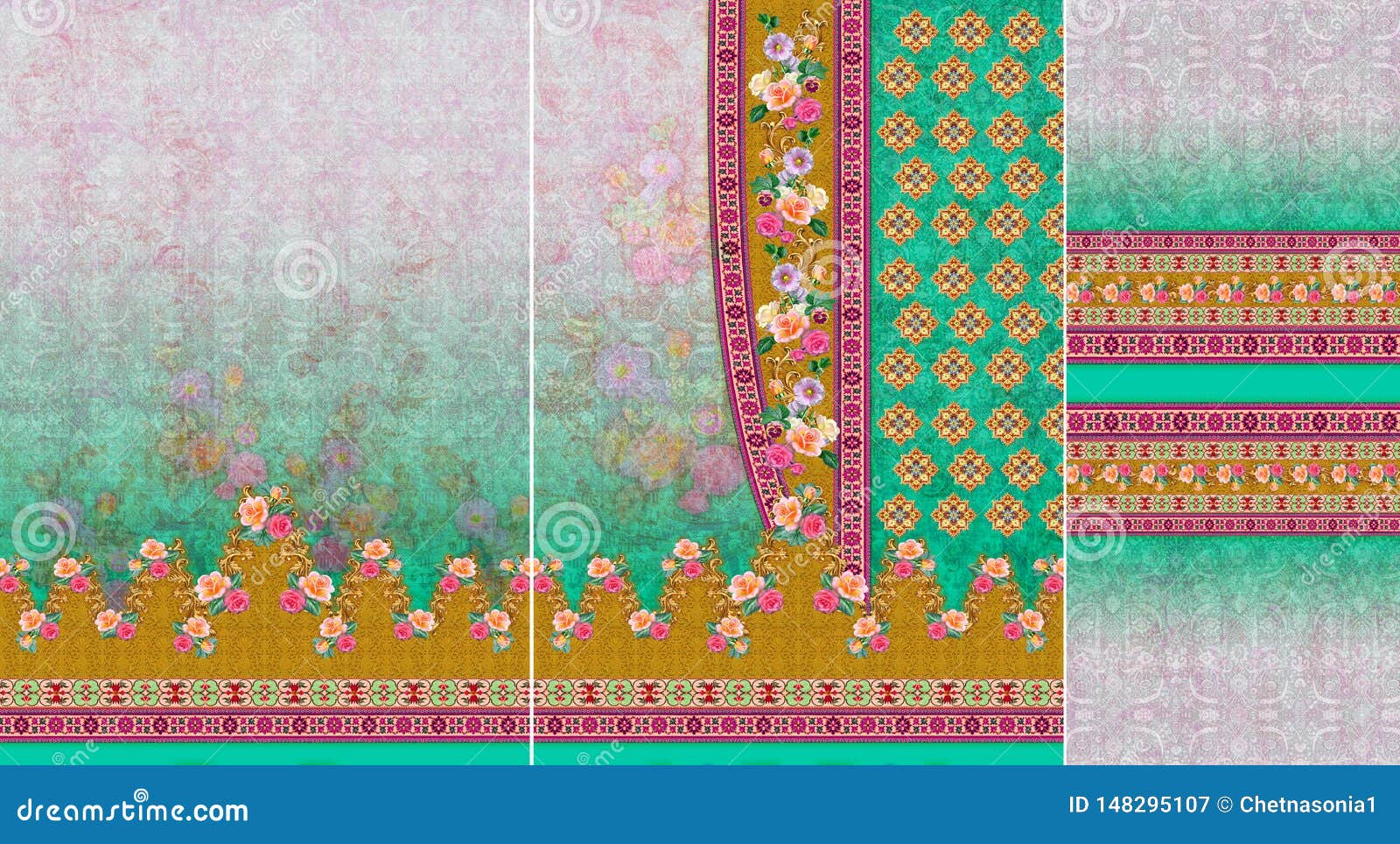 Buy Green Cotton Embroidered Designer Kurti Online : India - Kurtis & Tunics