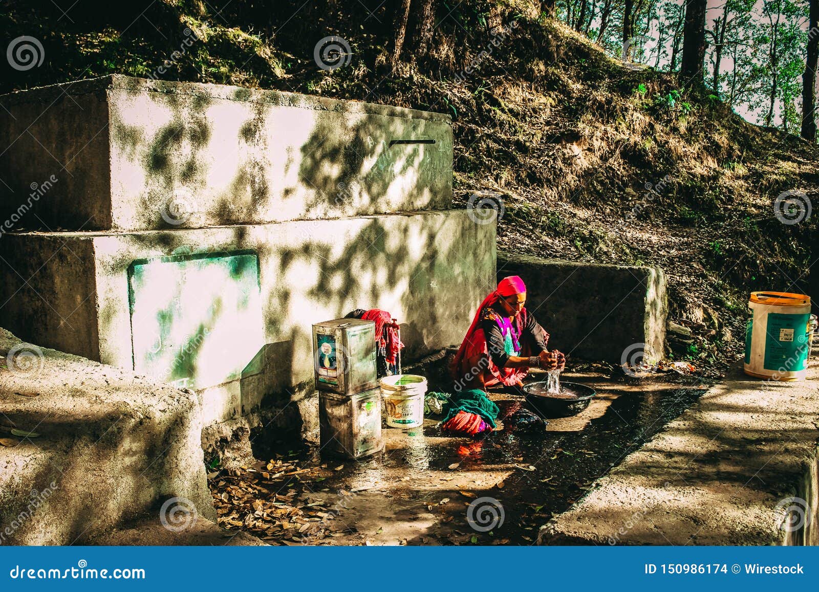 Indian Lady Doing Hand Laundry Editorial Stock Image ...