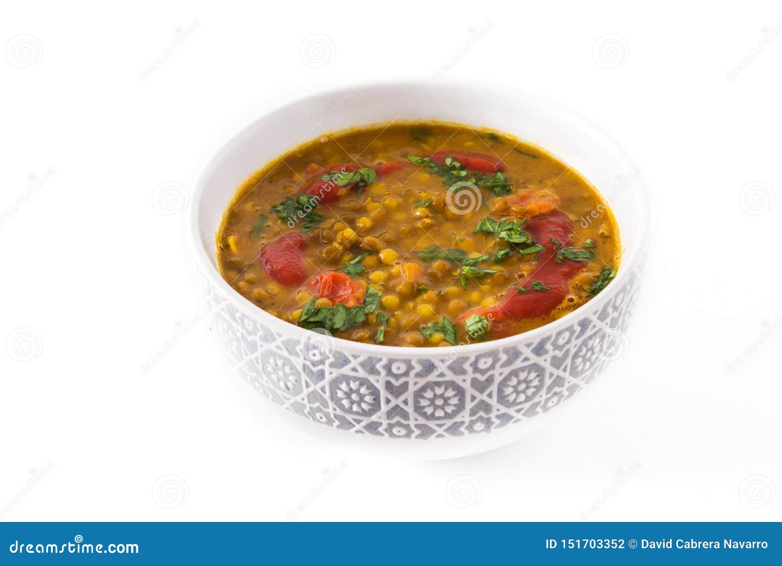 Indian Lentil Soup Dal Dhal In A Bowl Isolated Stock Photo - Image of ...