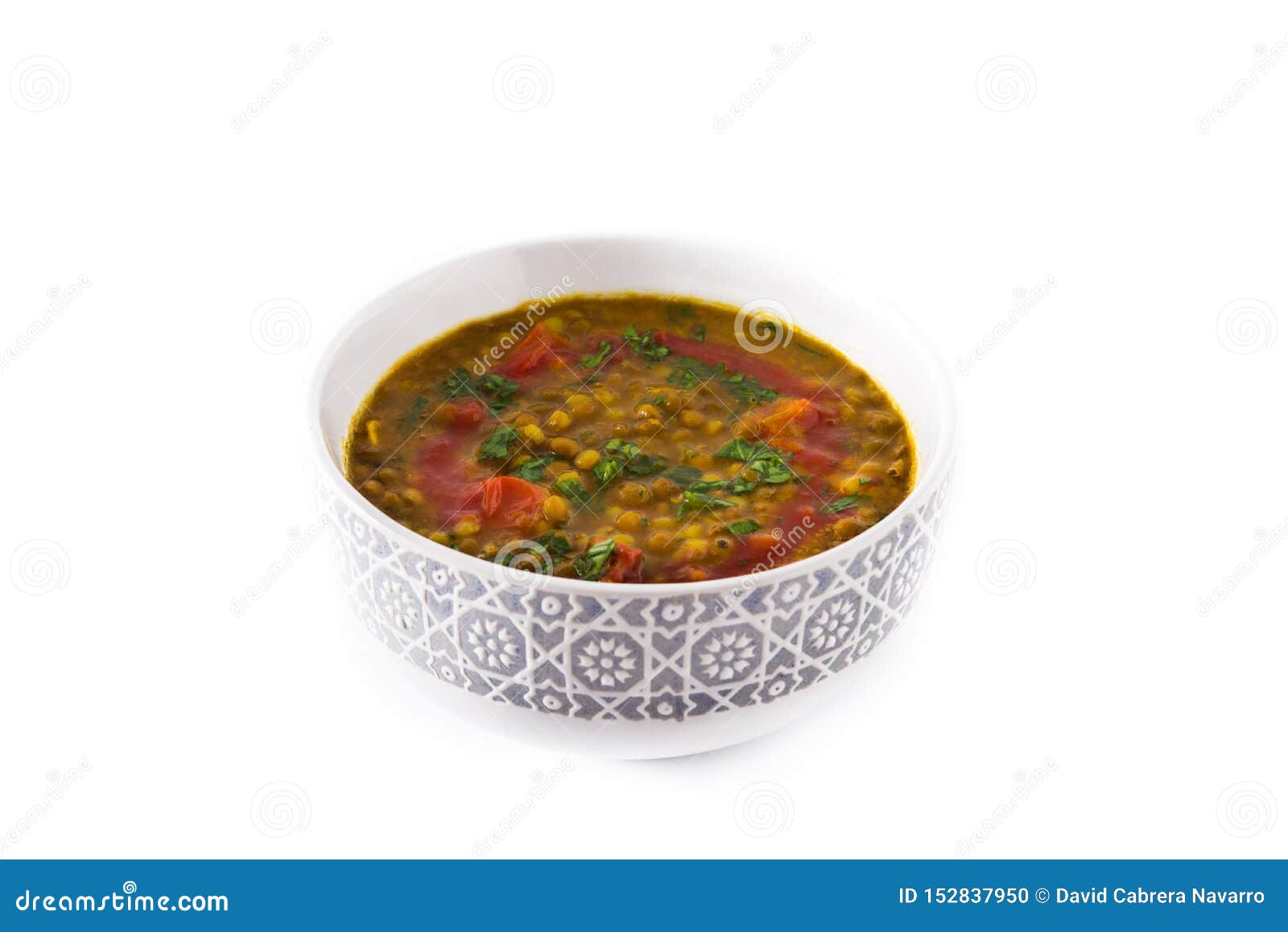 Indian Lentil Soup Dal Dhal in a Bowl Isolated Stock Photo - Image of ...