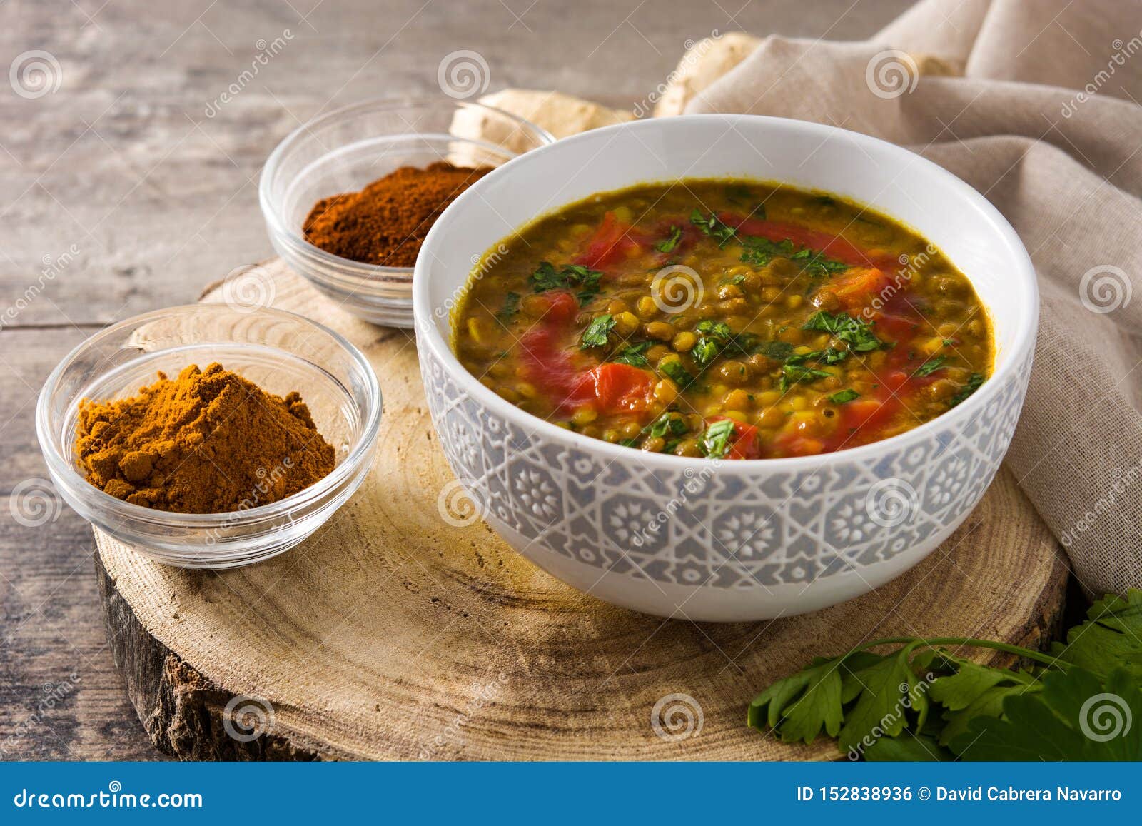 Indian Lentil Soup Dal Dhal in a Bowl on Wood Stock Photo - Image of ...