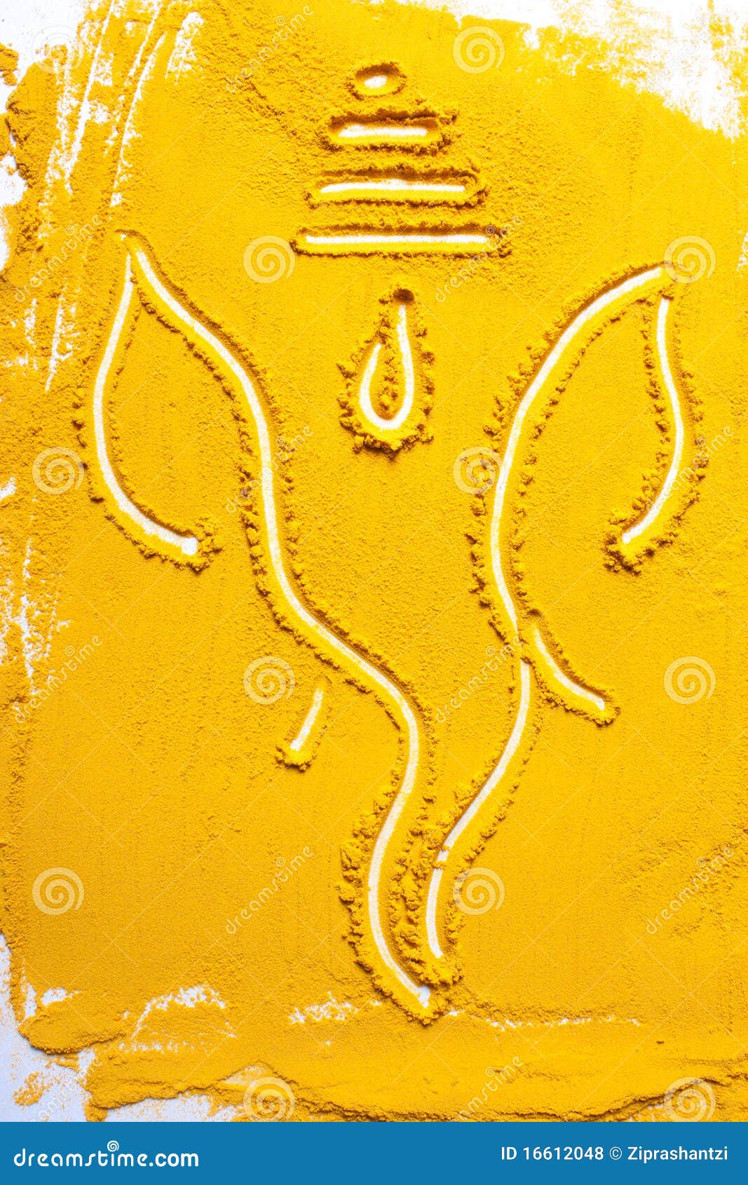 Indian Lord Ganesha Ji On The Texture Of Turmeric Royalty 