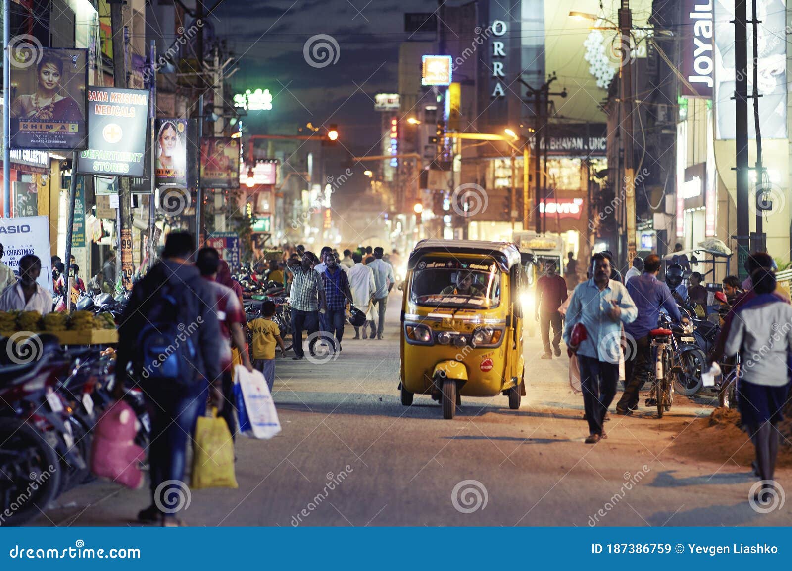 Indian Madurai City at the Night. December 2019 Editorial Stock Image