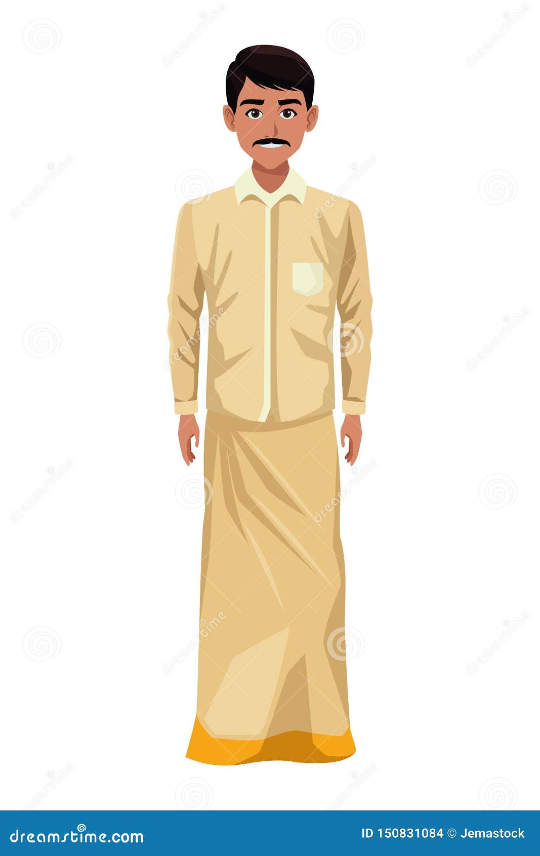 Indian Man Wearing Traditional Hindu Clothes Stock Vector ...