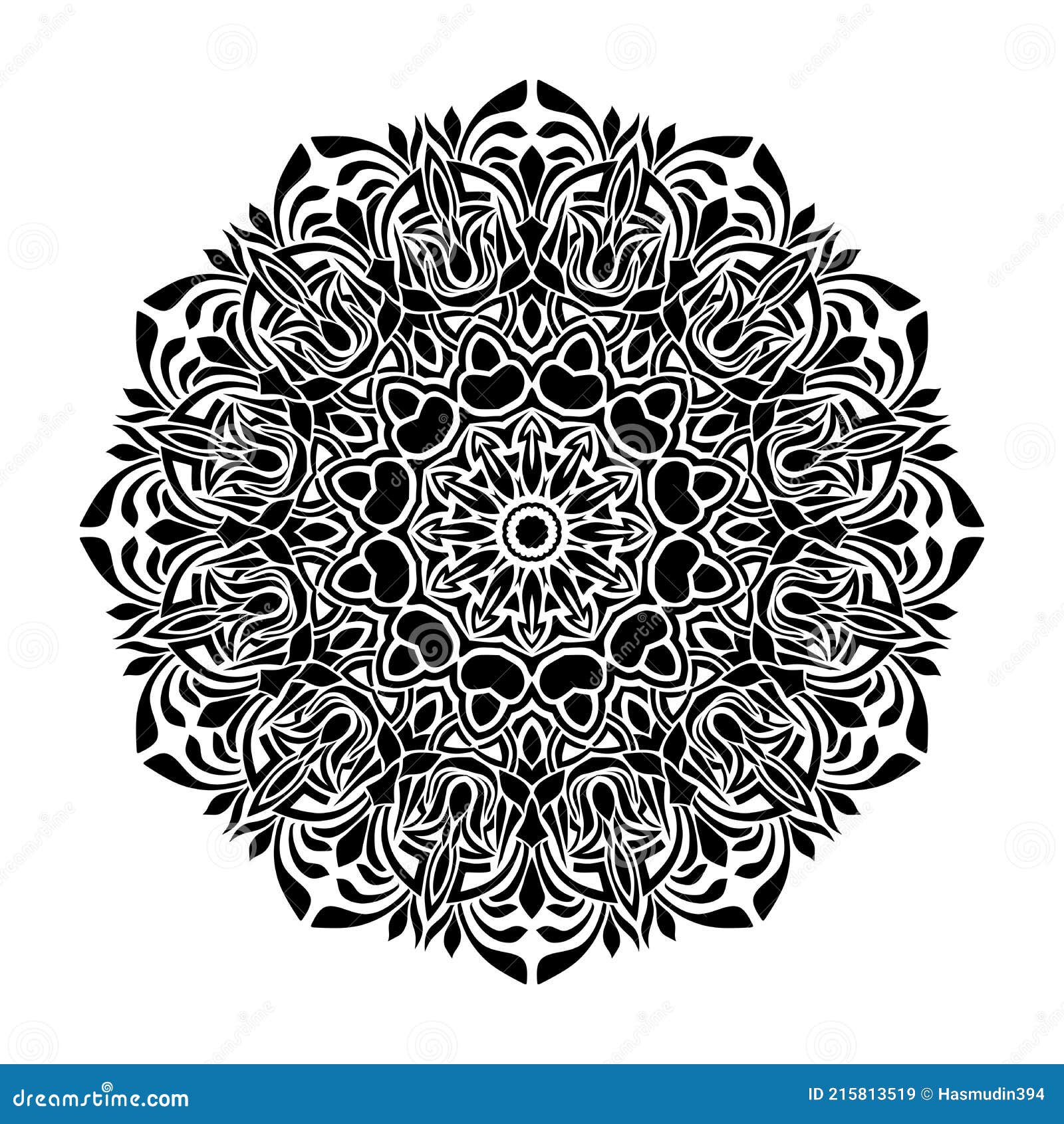Indian Mandala Round Flower Design Cdr Format Stock Vector