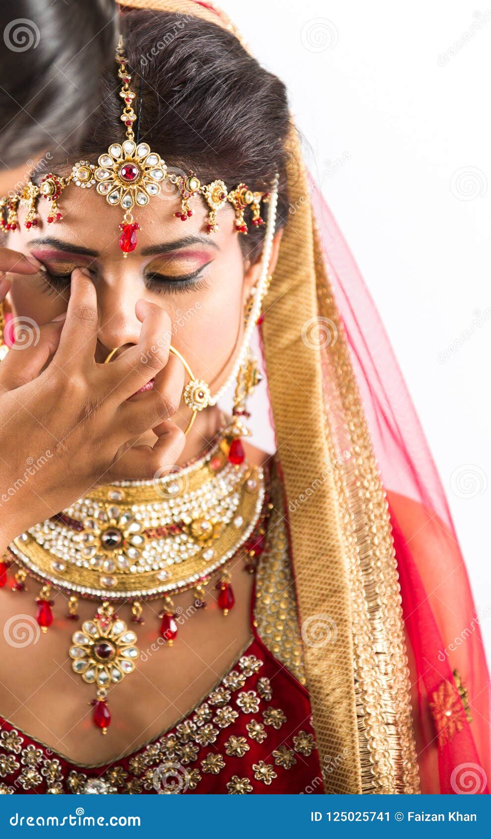 Indian Model-bride Getting Ready for Shoot Stock Image - Image of model,  cosmetic: 125025741
