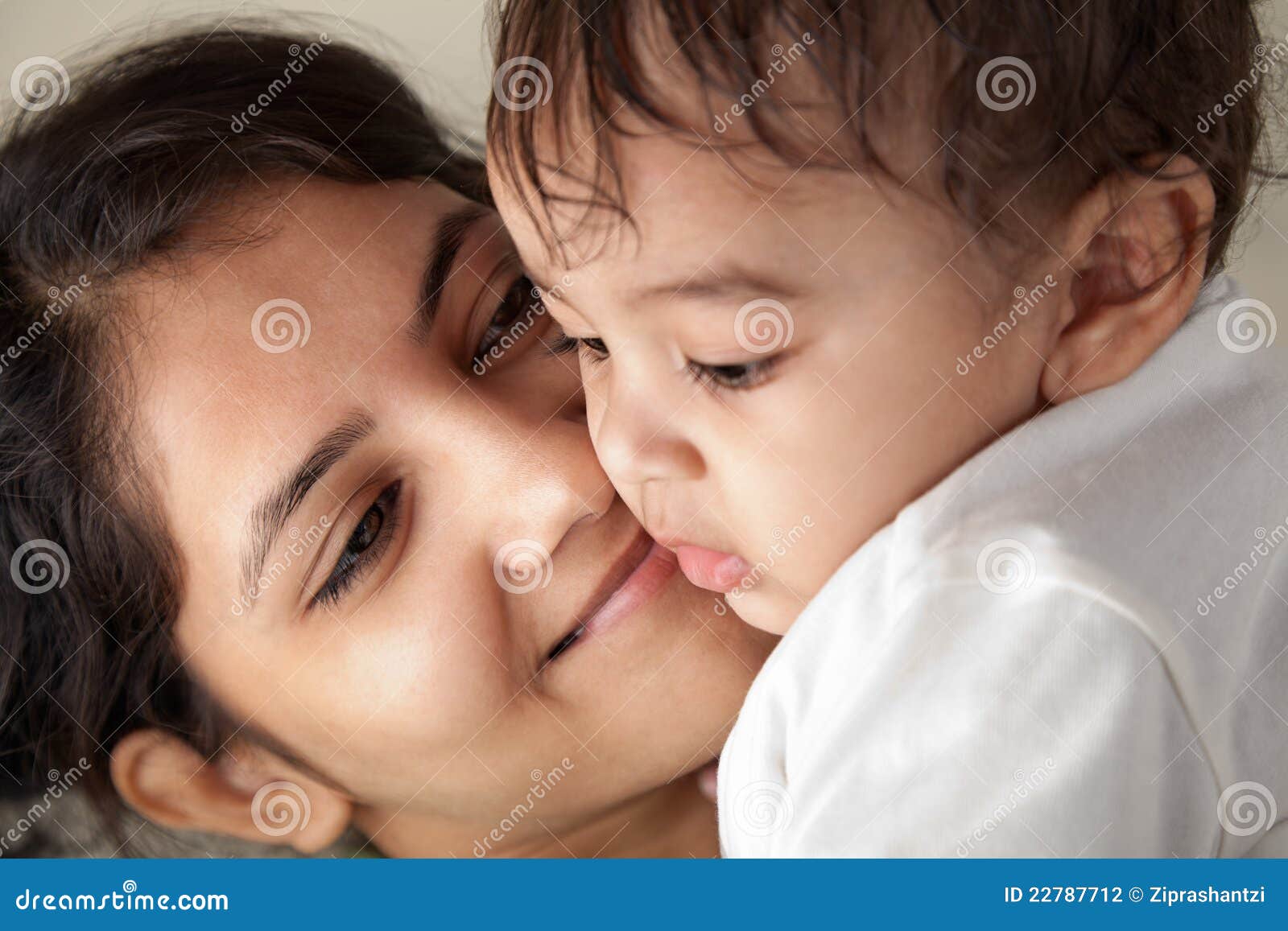 Indian Mother and Baby Smiling Stock Photo - Image of smile, baby ...