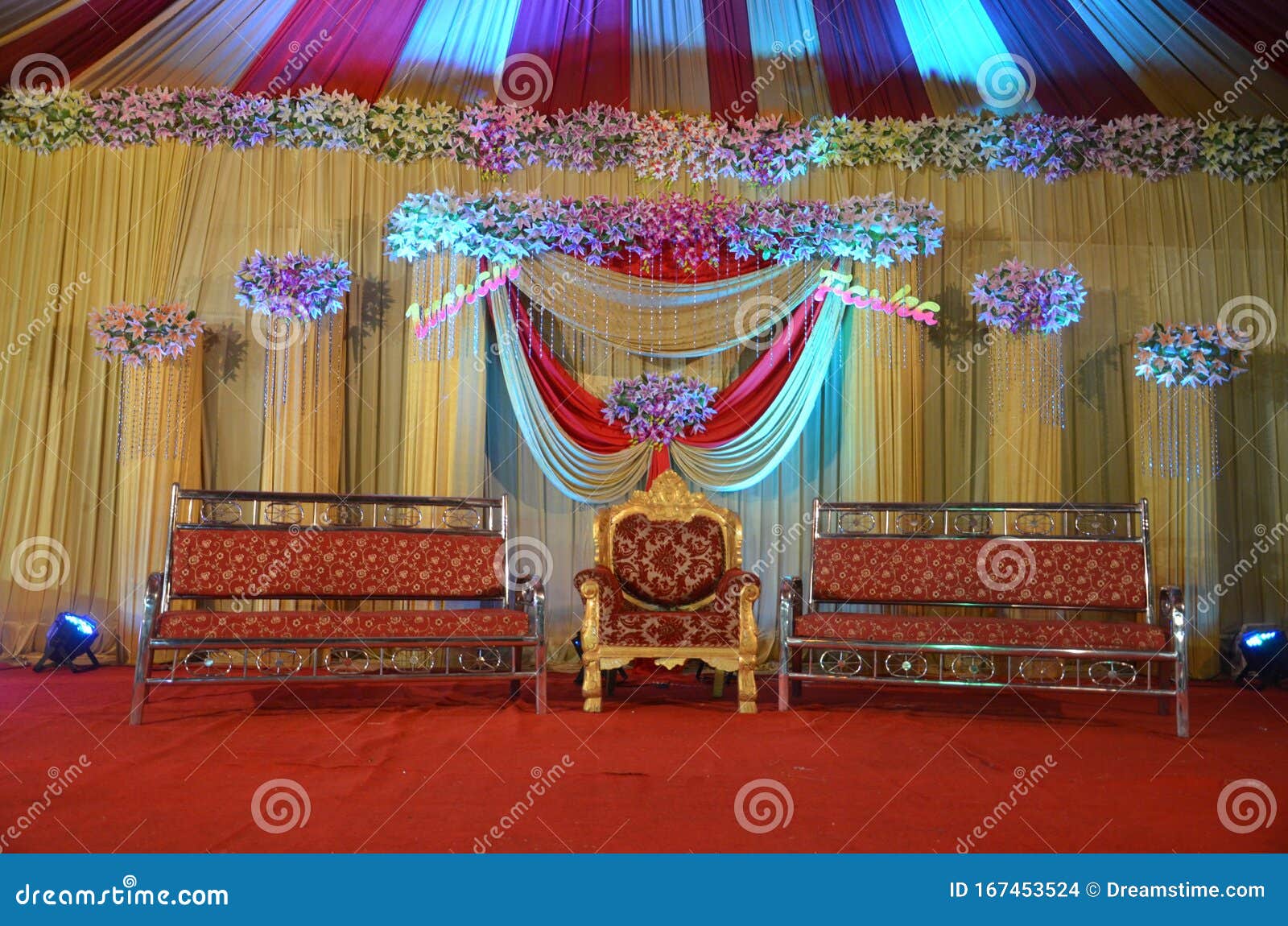 Indian Muslim Marriage Stage with Flower Decoration Stock Photo ...