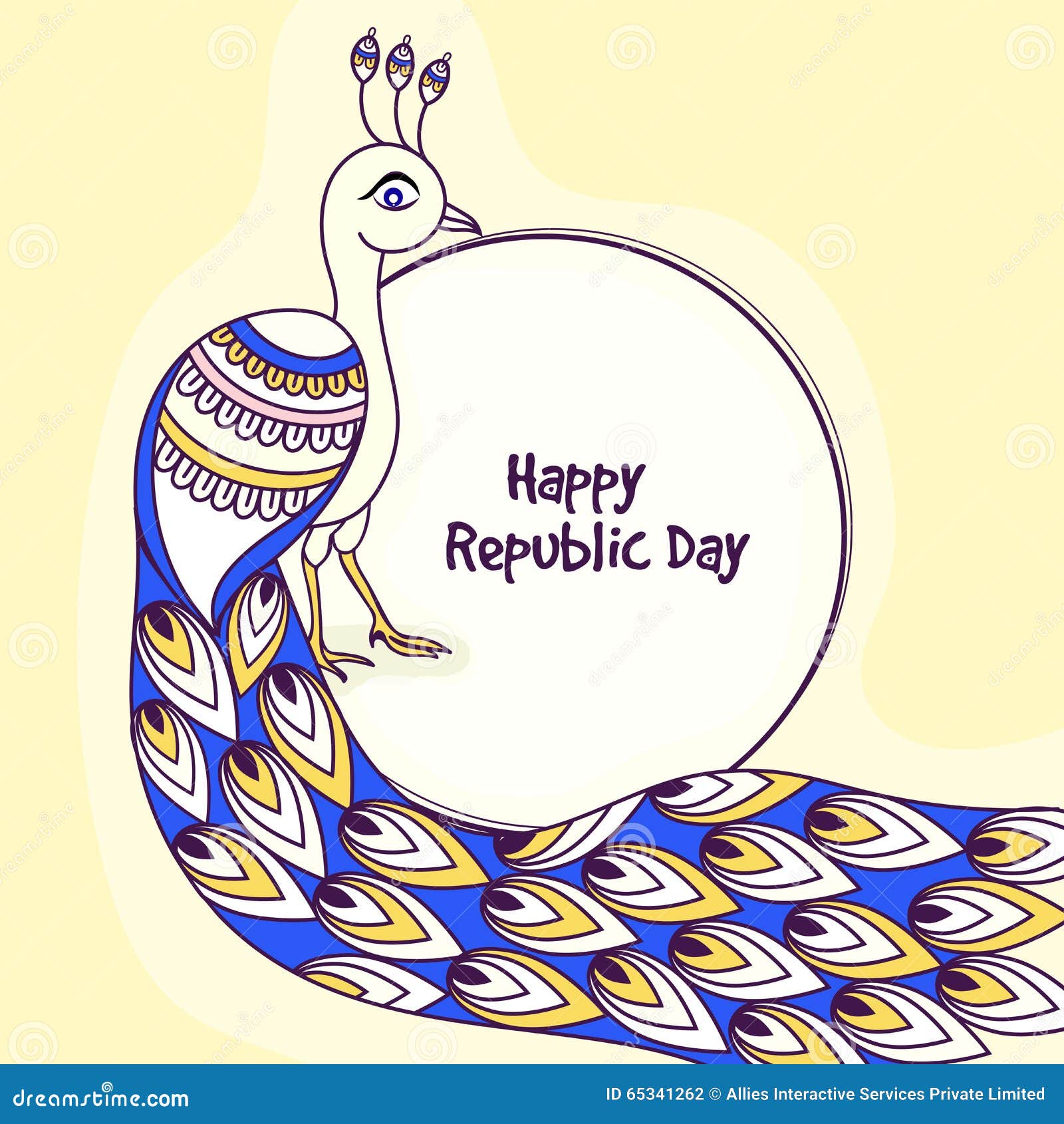 Indian National Bird Peacock for Republic Day. Stock Illustration ...
