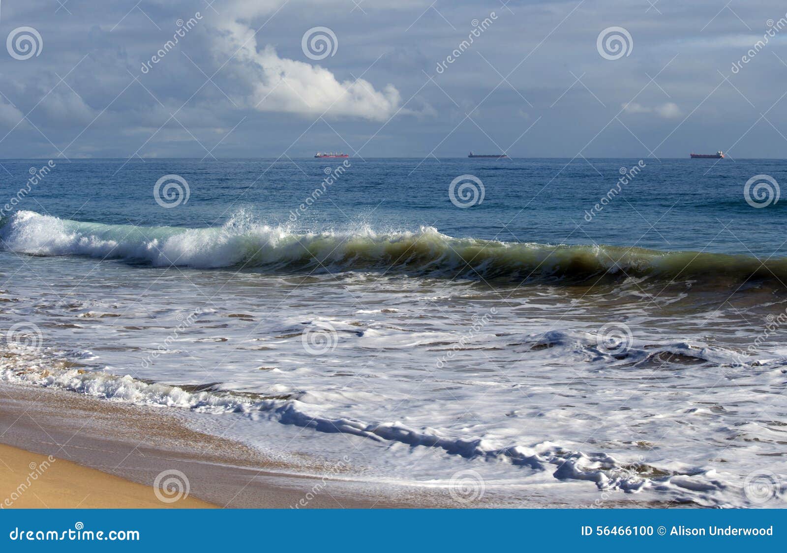 indian ocean waves on buffalo beach near bunbury western australia.