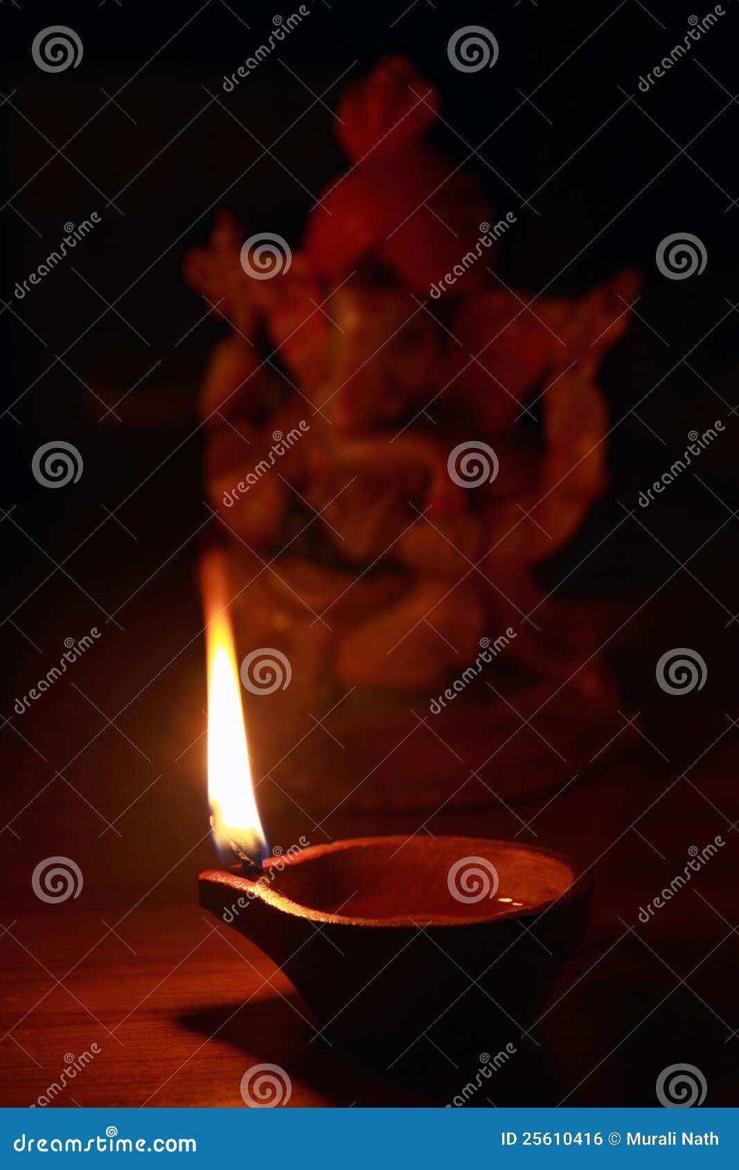 Indian Oil Lamp stock photo. Image of ganesh, clay, flame 25610416