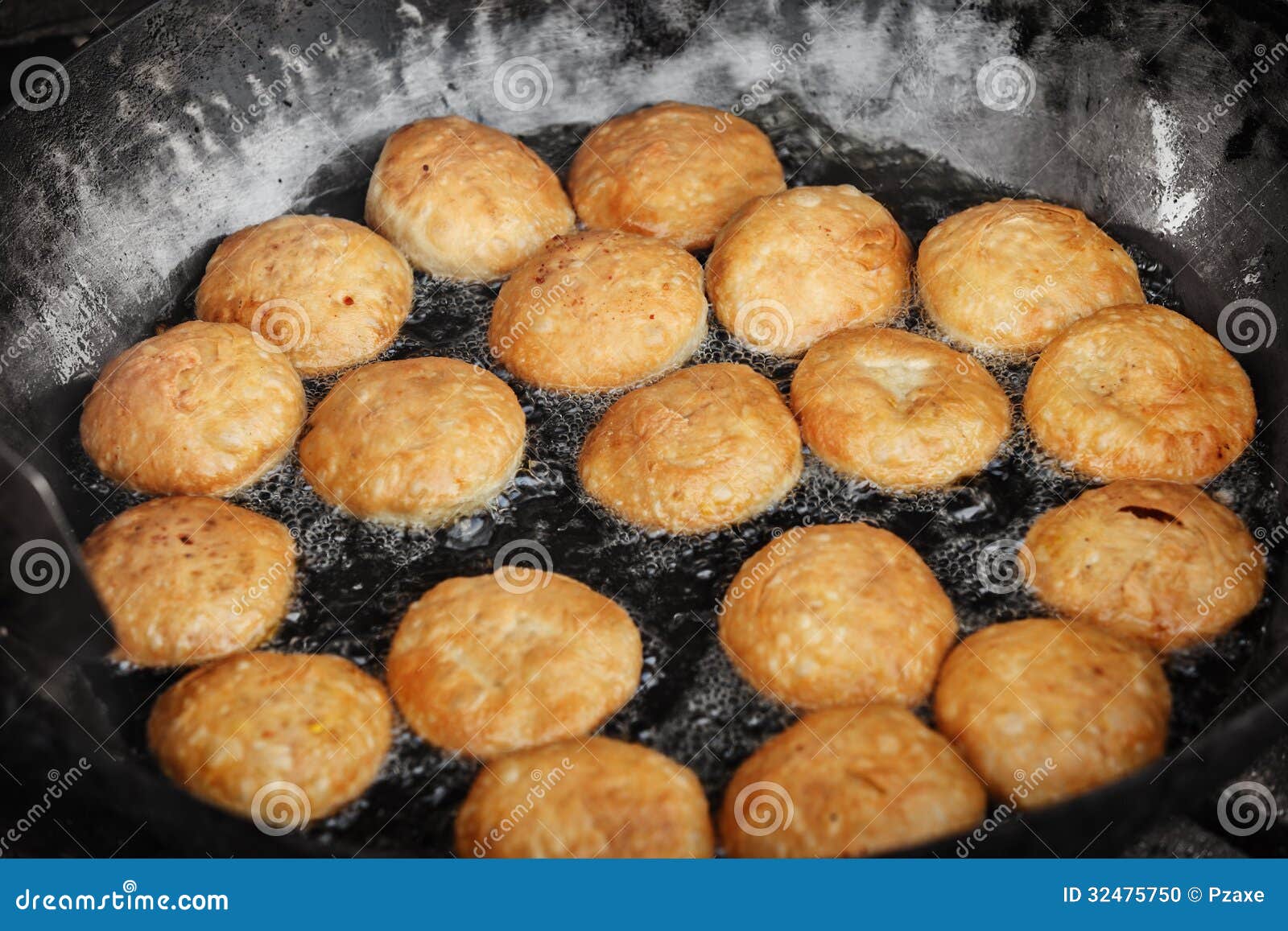 Indian Pastries in a Pan on the Open Market Stock Photo Image of