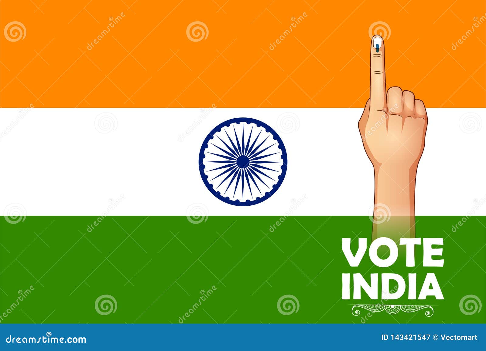 indian people hand with voting sign showing general election of india