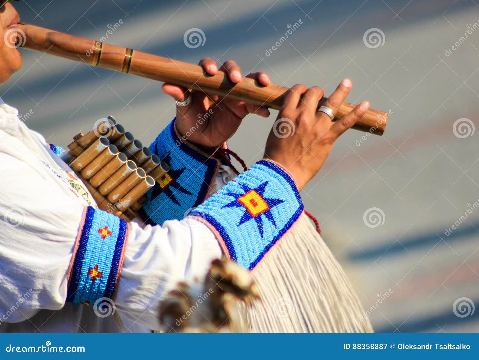 Indian is Playing on the Flute Editorial Photography Image of hand