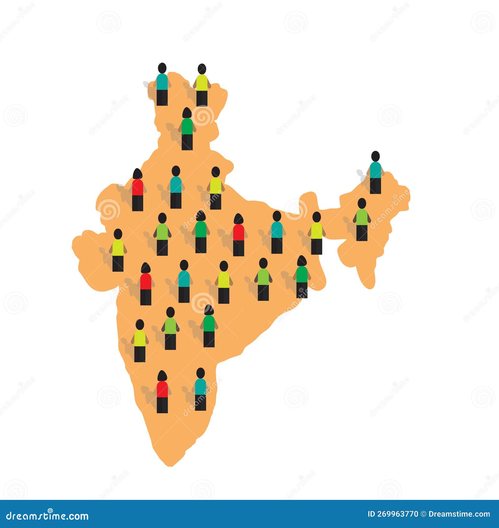 Indian population stock vector. Illustration of nation 269963770