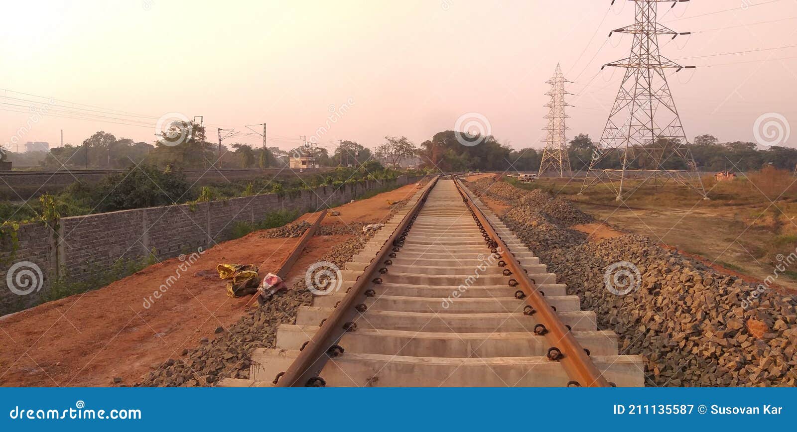 A Indian Railway Track is in Under Construction. Stock Image Image of