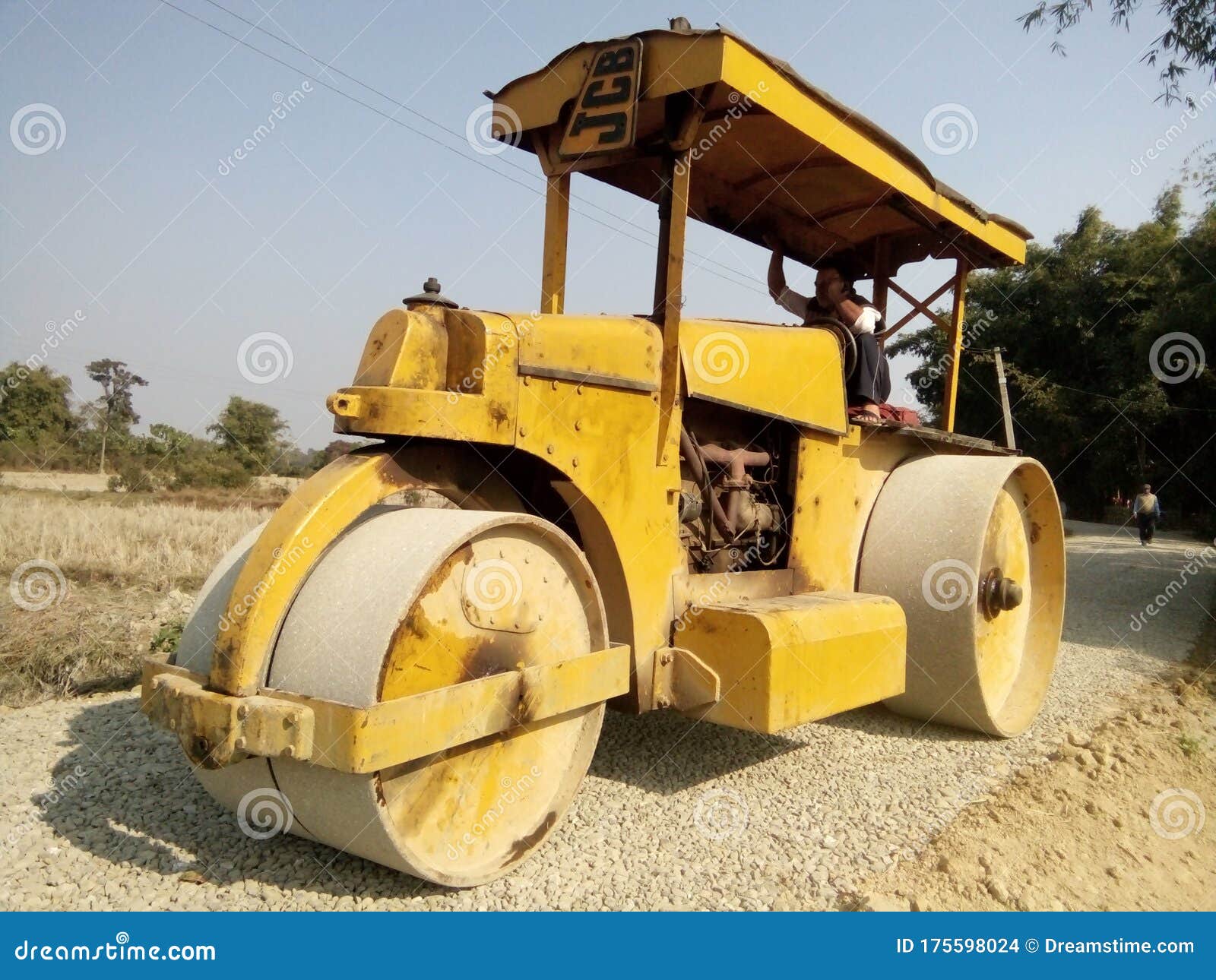 Indian road roller editorial stock image. Image of government 175598024