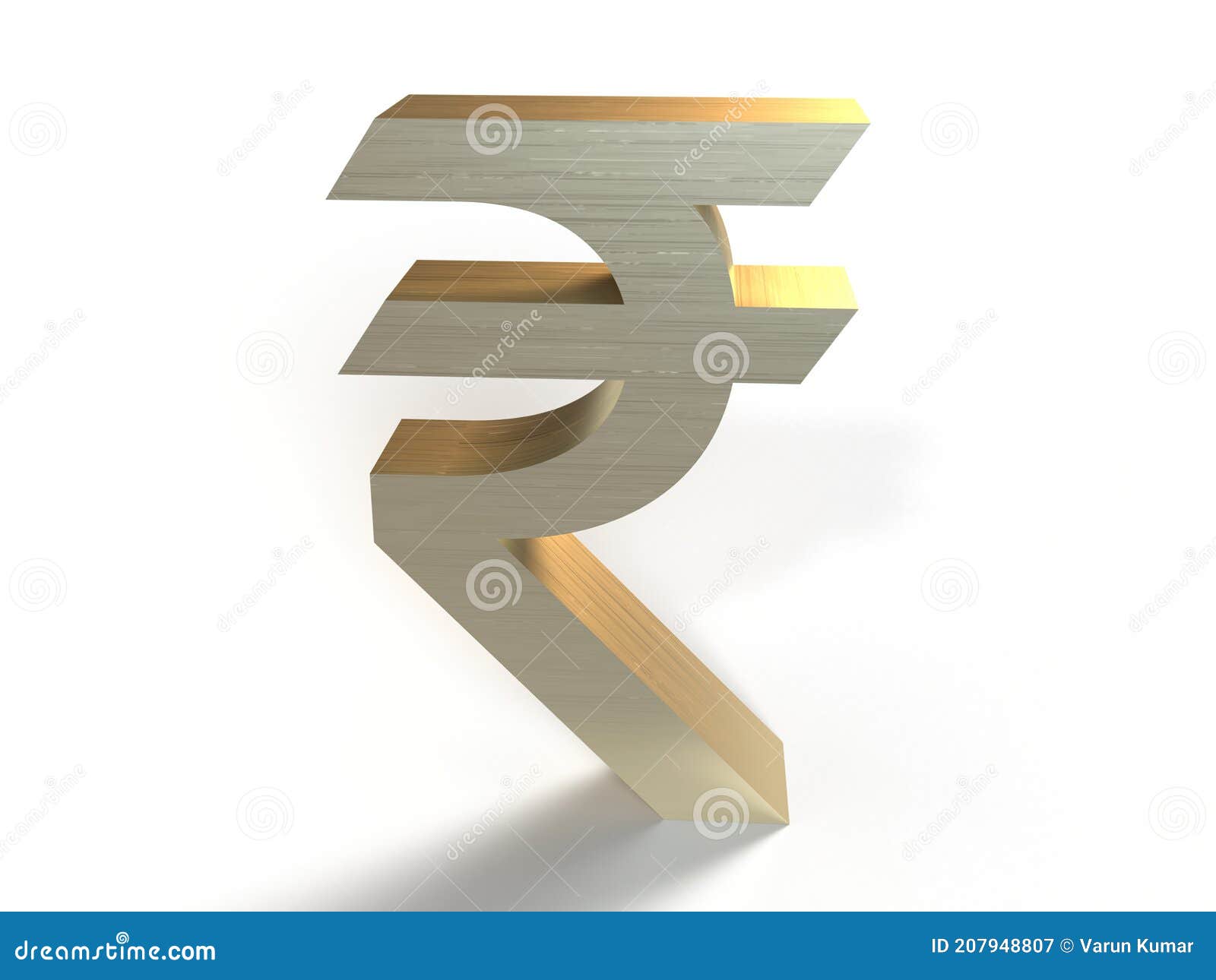 golden indian rupee sign  3d rendering