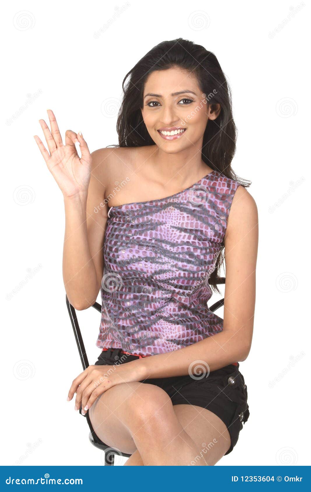 Indian Slim Girl Saying Excellent Stock Photo - Image of indian, loose:  12353604