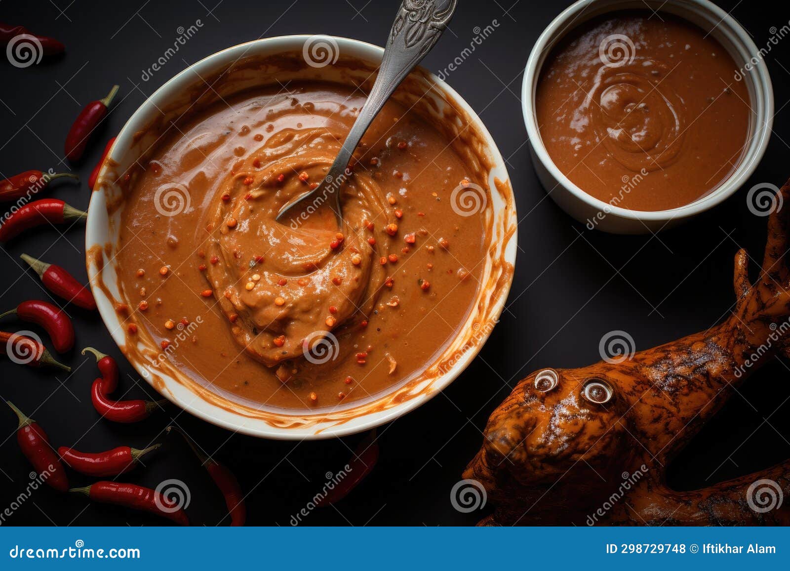 Indian Spicy Chilli Dip in a Bowl on Black Background, Frisch ...