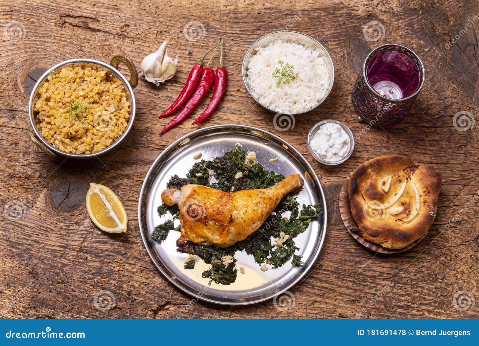 Indian spinach chicken stock photo. Image of dinner 181691478