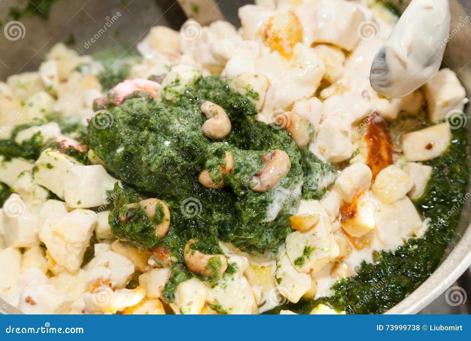 Indian Spinach Dish with Cheese Stock Photo - Image of process, curry