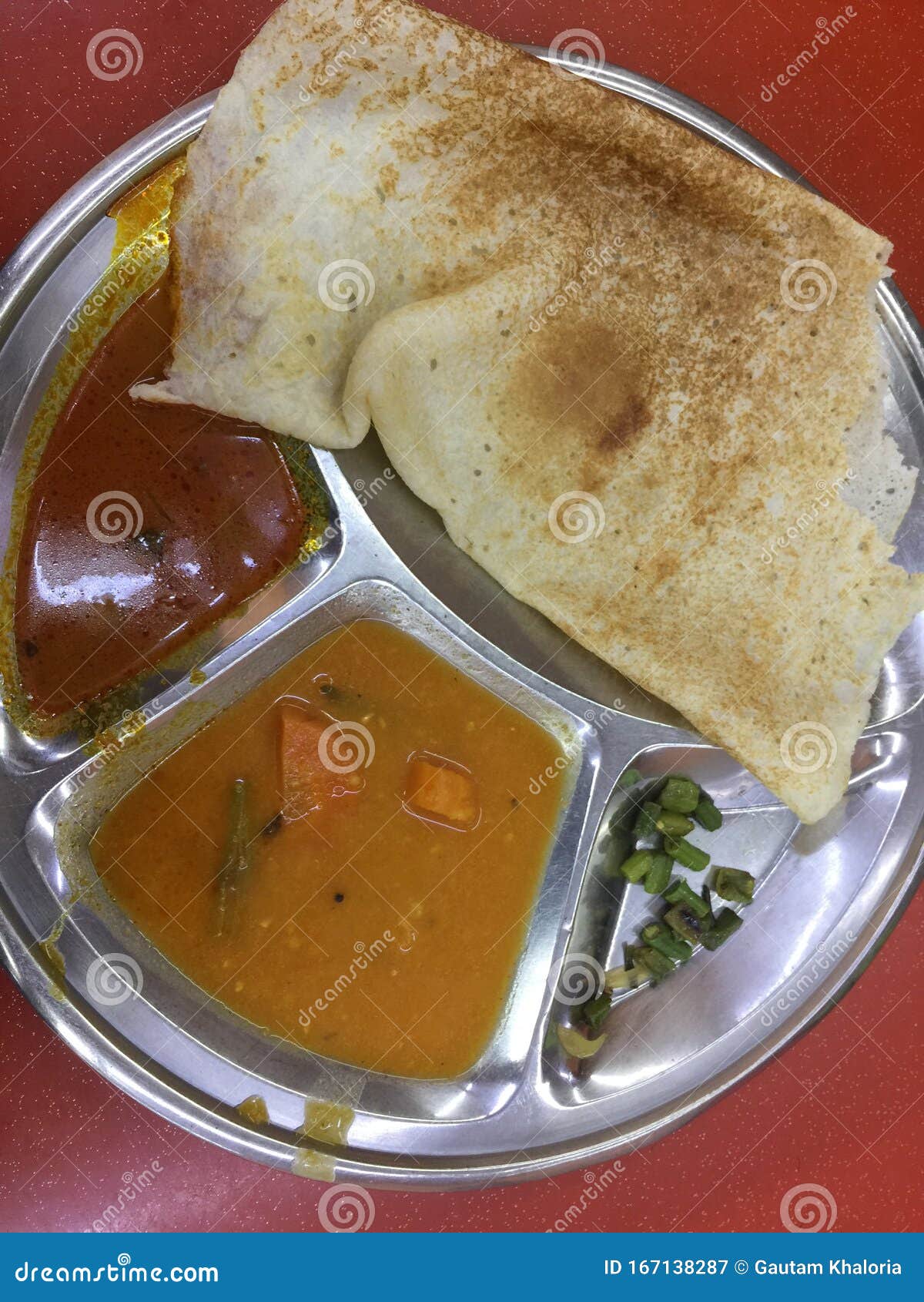 Indian Street Food Dosa with Samber Stock Image - Image of dona, sombre