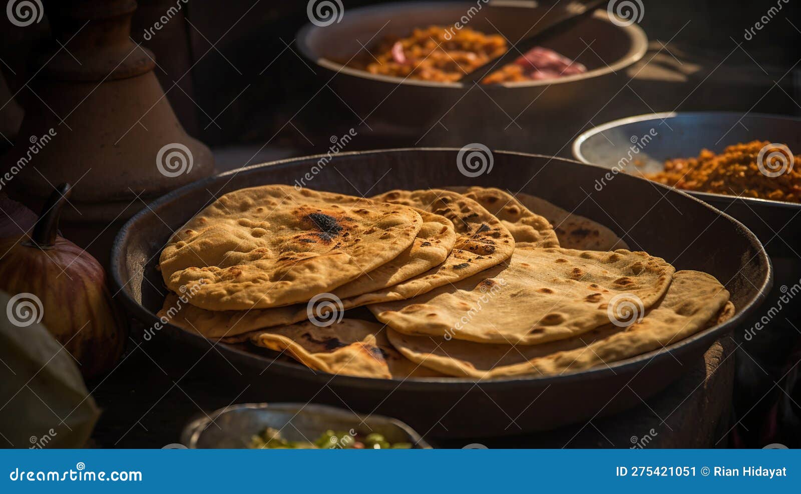 Image of Homemade Fresh Wheat Flour Chapati Or Roti Which Is An Indian Flat  Bread-MP653223-Picxy
