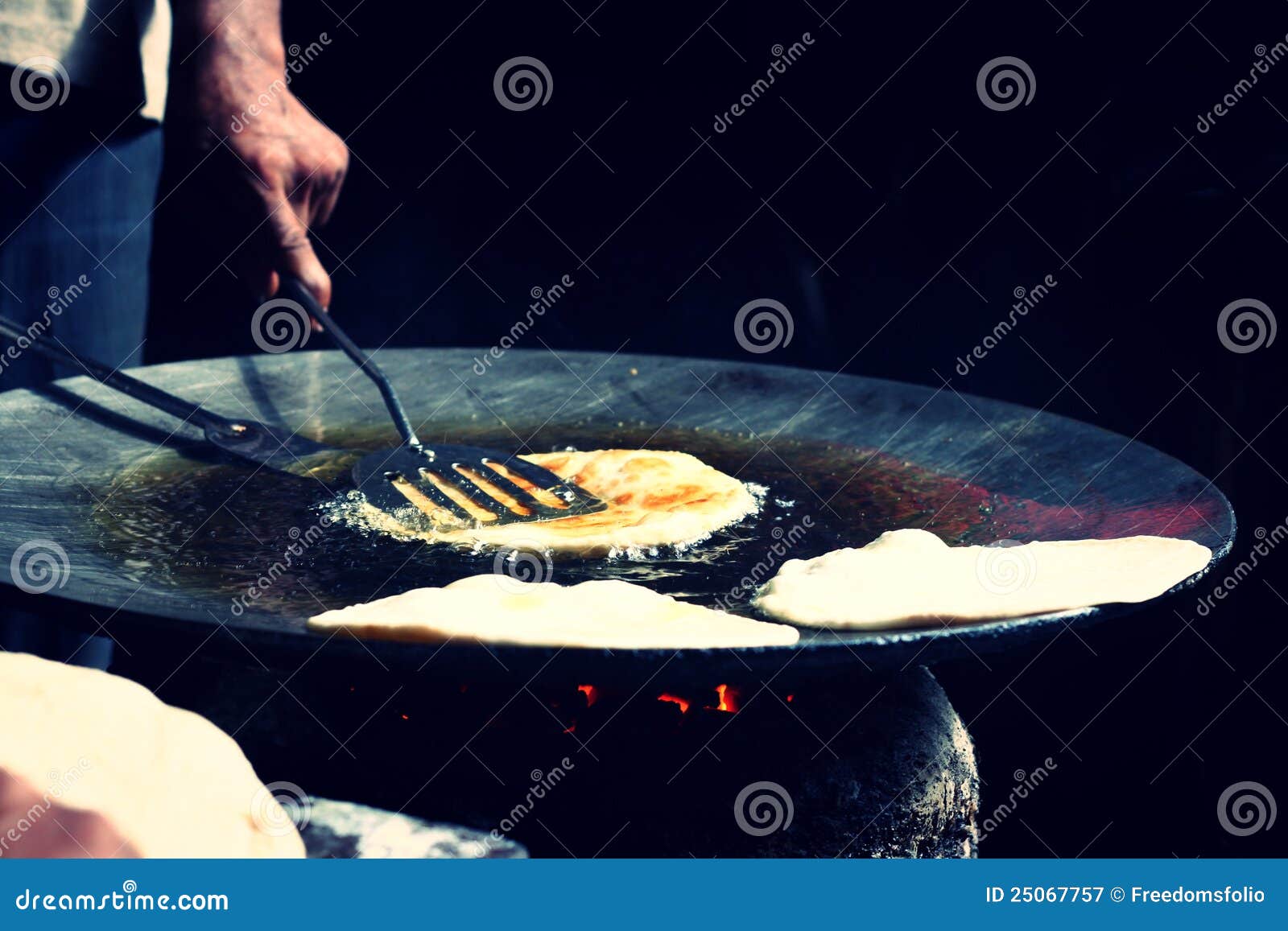 Indian Street Snacks Preparation Stock Image - Image of oven, food