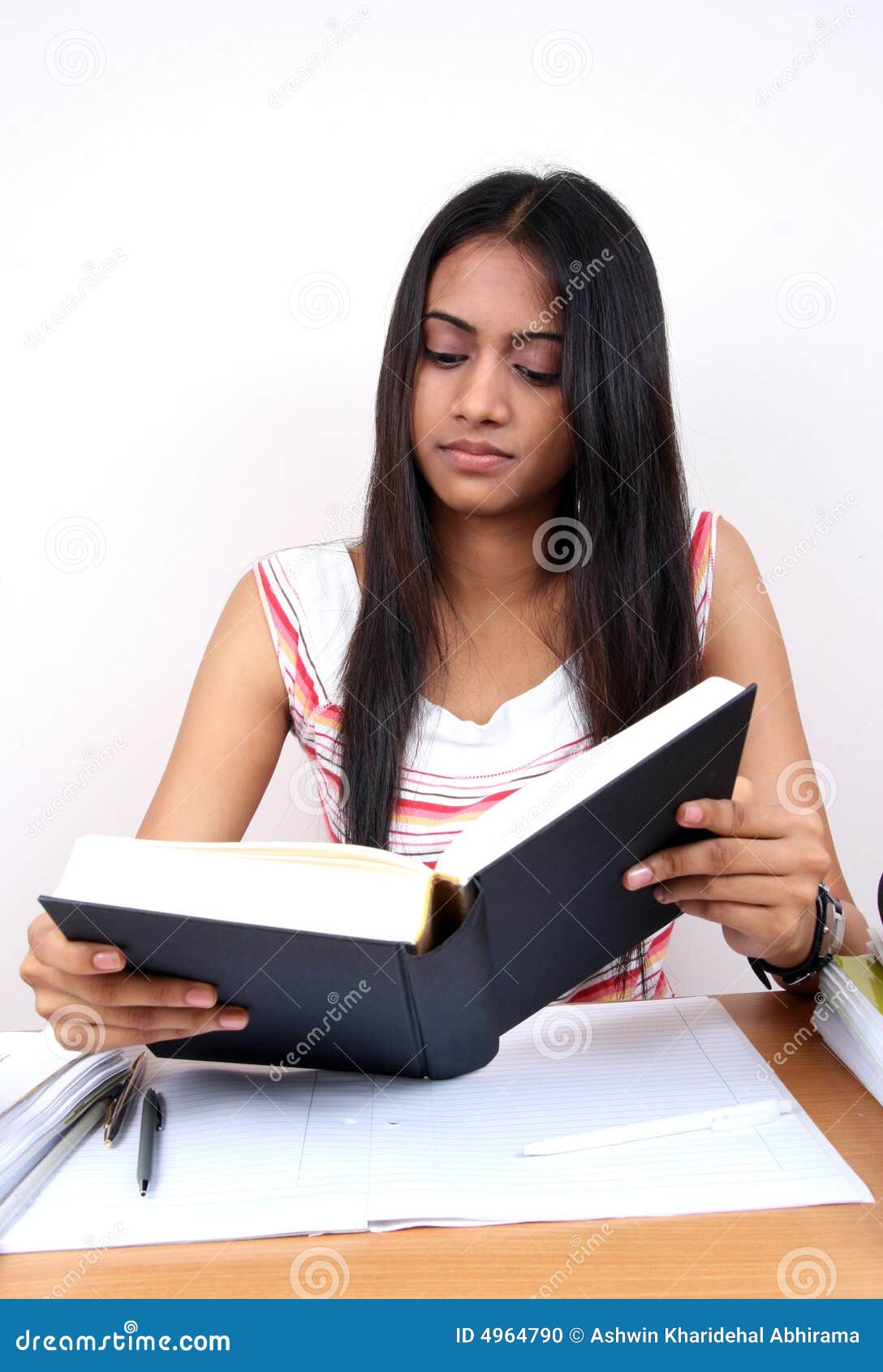 Indian student studying. stock photo. Image of homework - 4964790