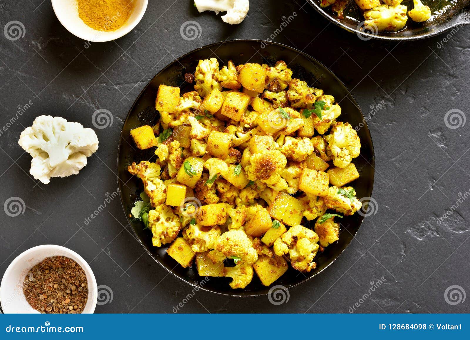 Indian Style Cauliflower with Potatoes Stock Photo - Image of close