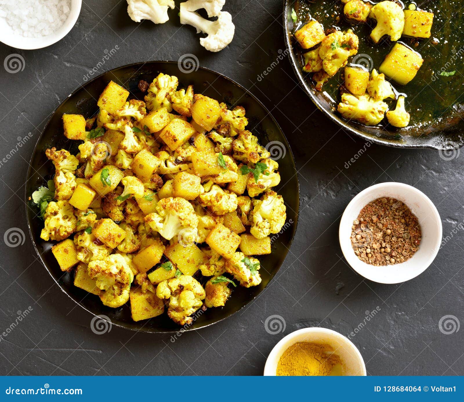 Indian Style Cauliflower with Potatoes Stock Photo - Image of close