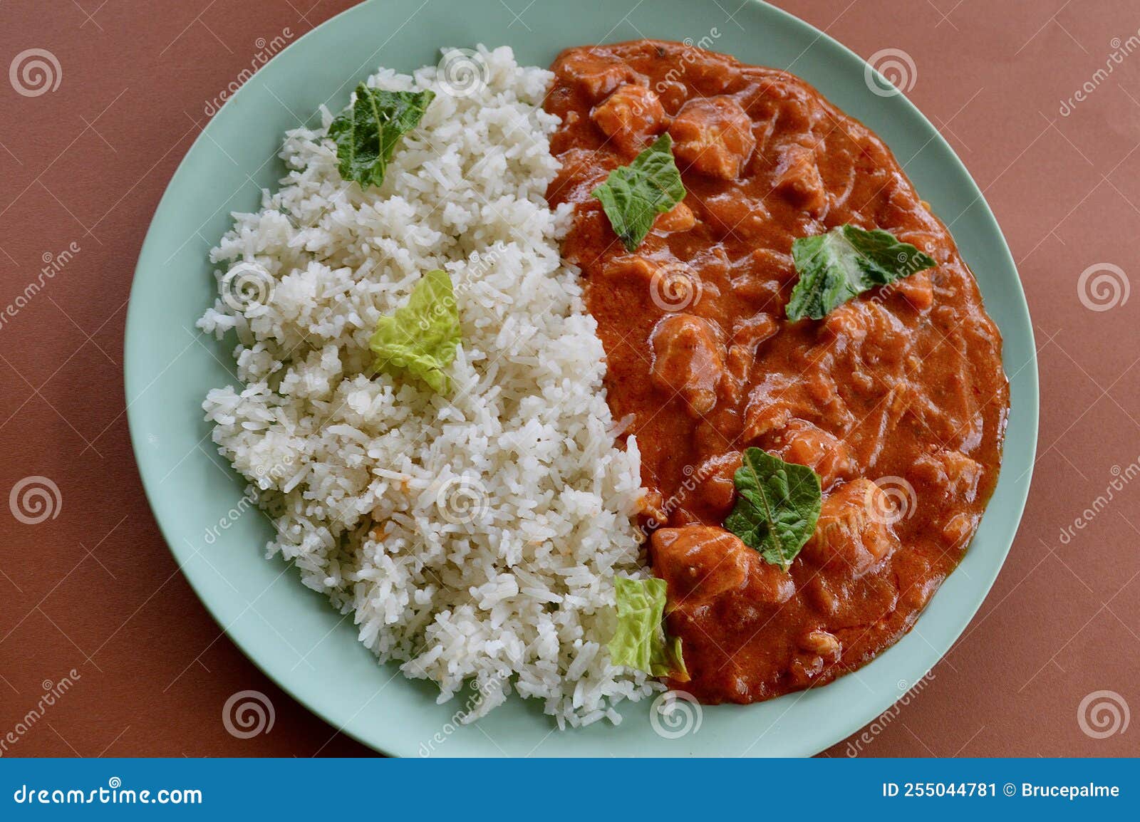 A Mild Chicken Curry with Basmati Rice Stock Image Image of lunch