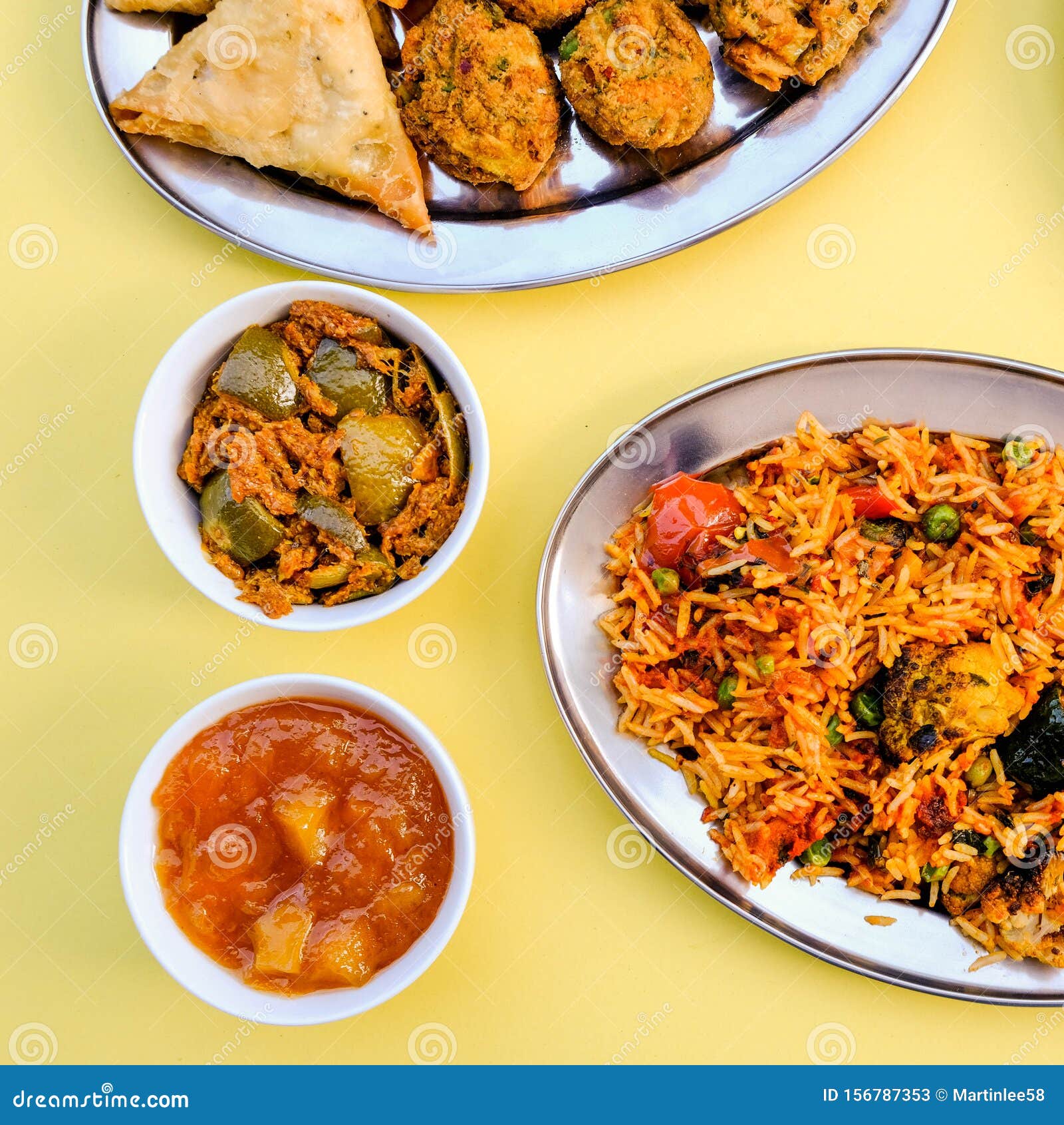 Indian Style Vegetable Biryani Meal Stock Image - Image of people