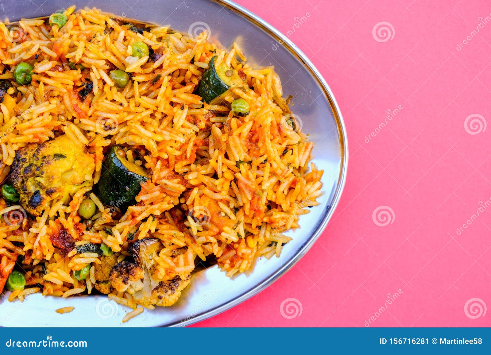 Indian Style Vegetable Biryani Meal Stock Image - Image of colourful