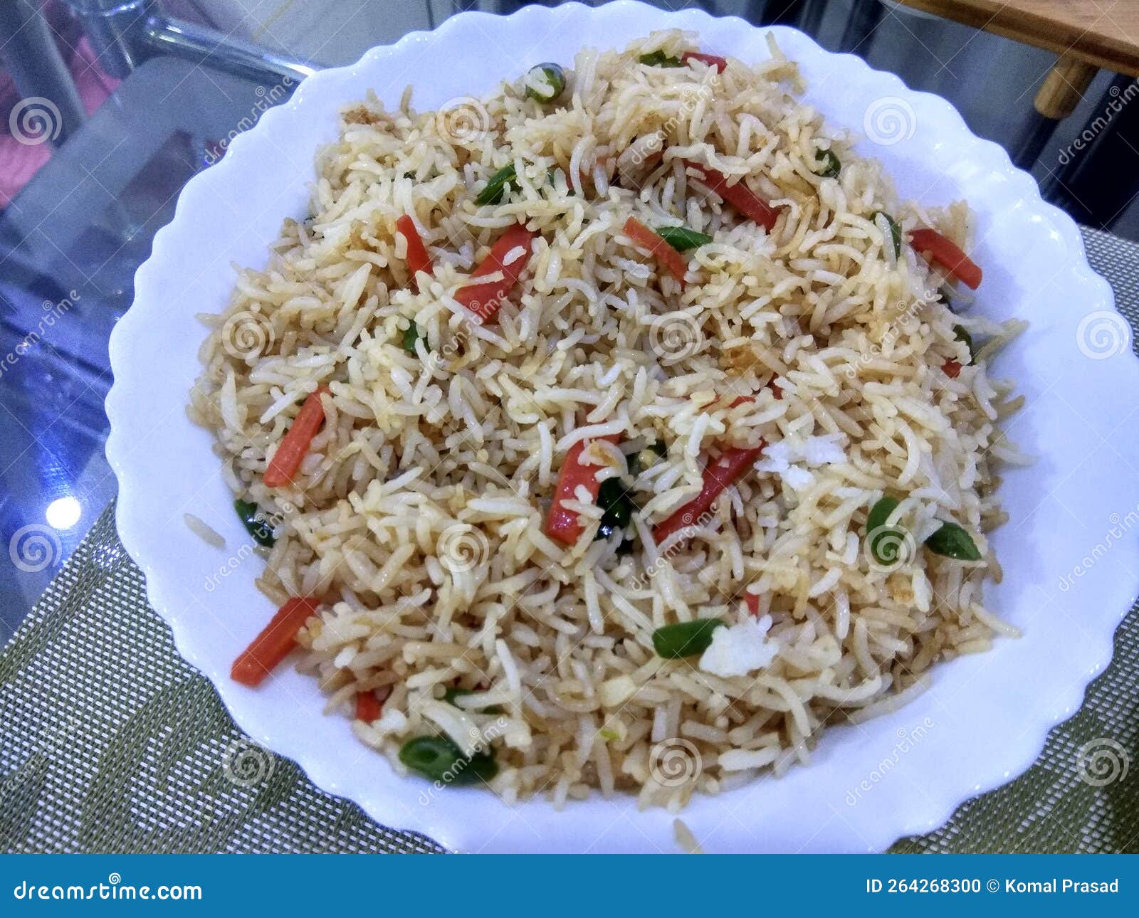 Indian Style Vegetable Rice Stock Photo Image of indian, rice 264268300