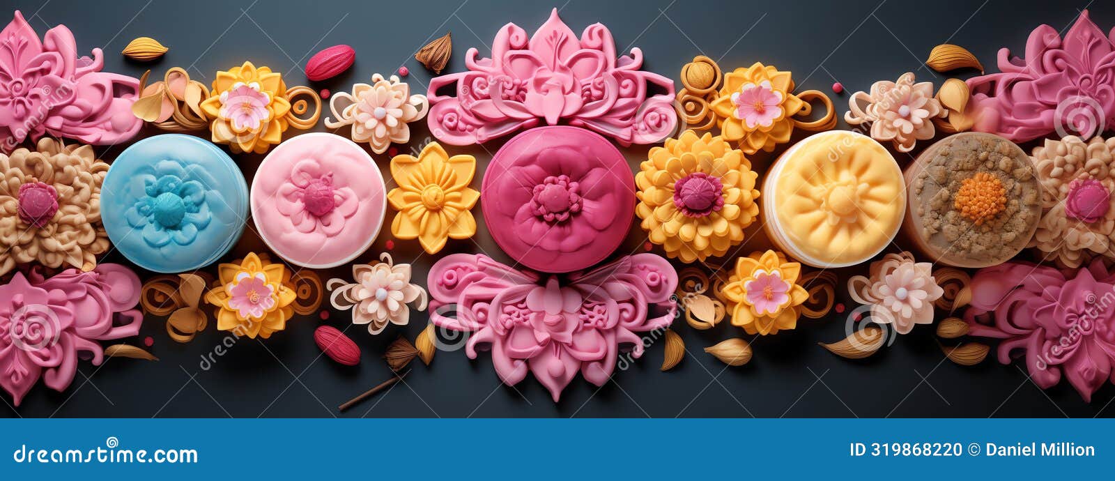 Indian Sweets Molds Diwali Banner Stock Illustration Illustration of