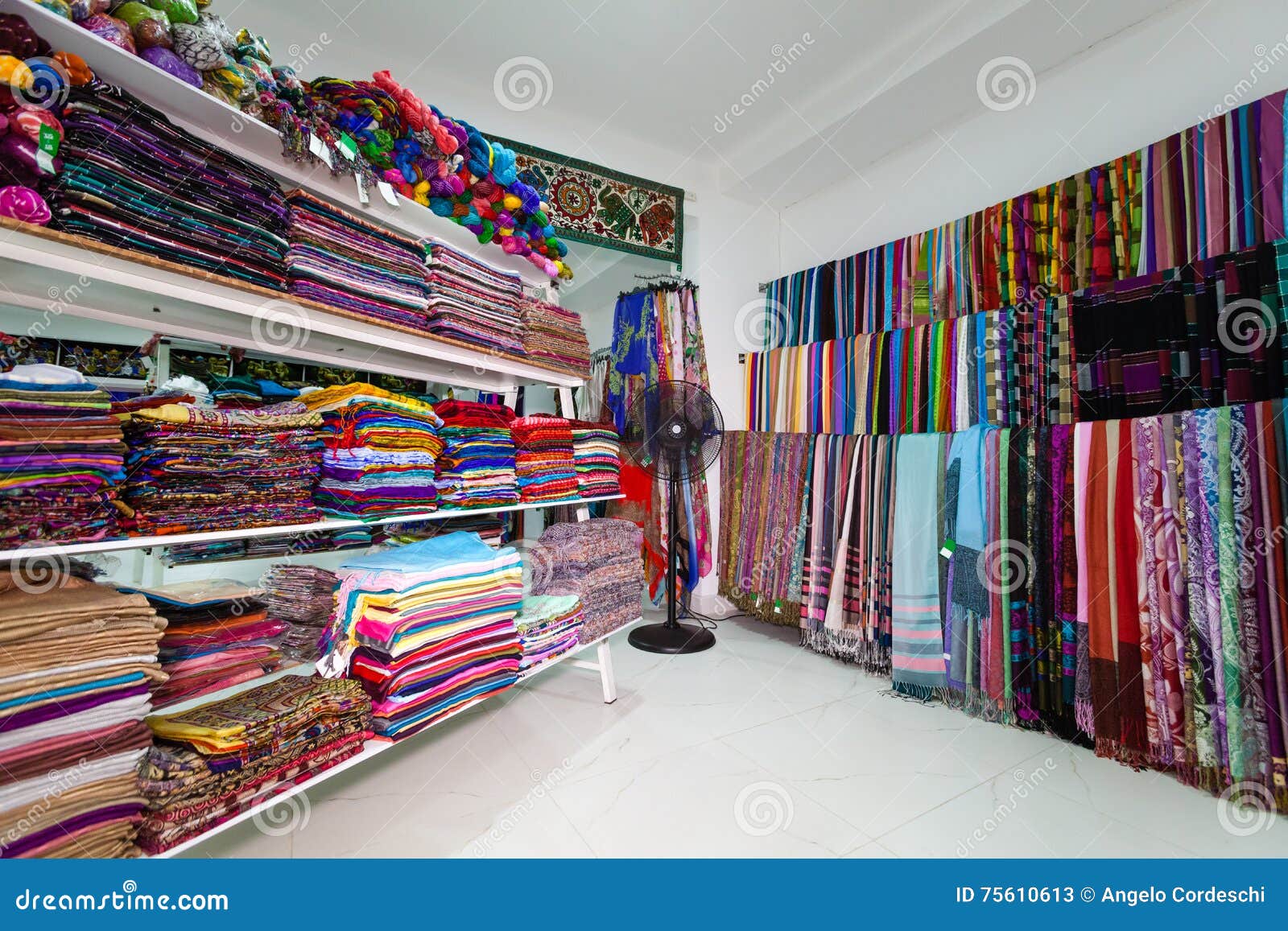 Indian Textile Shop Sari Stock Image Image Of Cloth 75610613