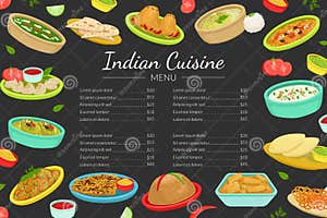 Indian Traditional Food Menu Template National Cuisine Dishes 