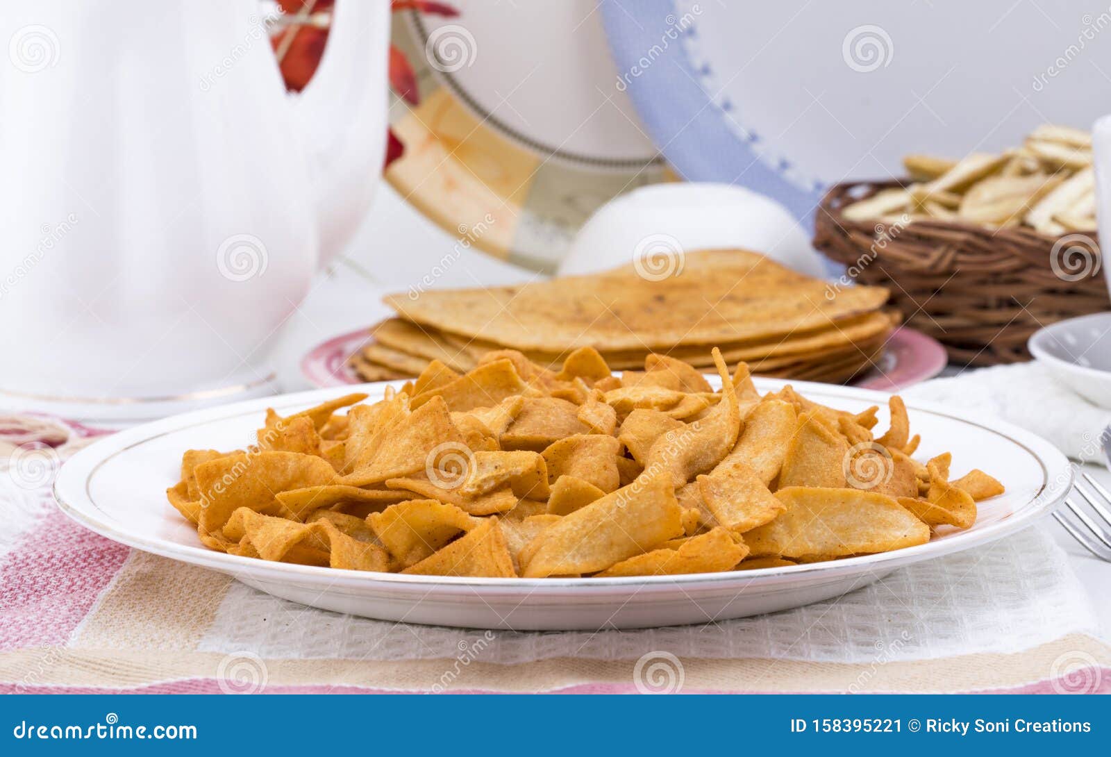 Indian Healthy Deep Fried Soya Chips Tea Time Snack Stock Image Image