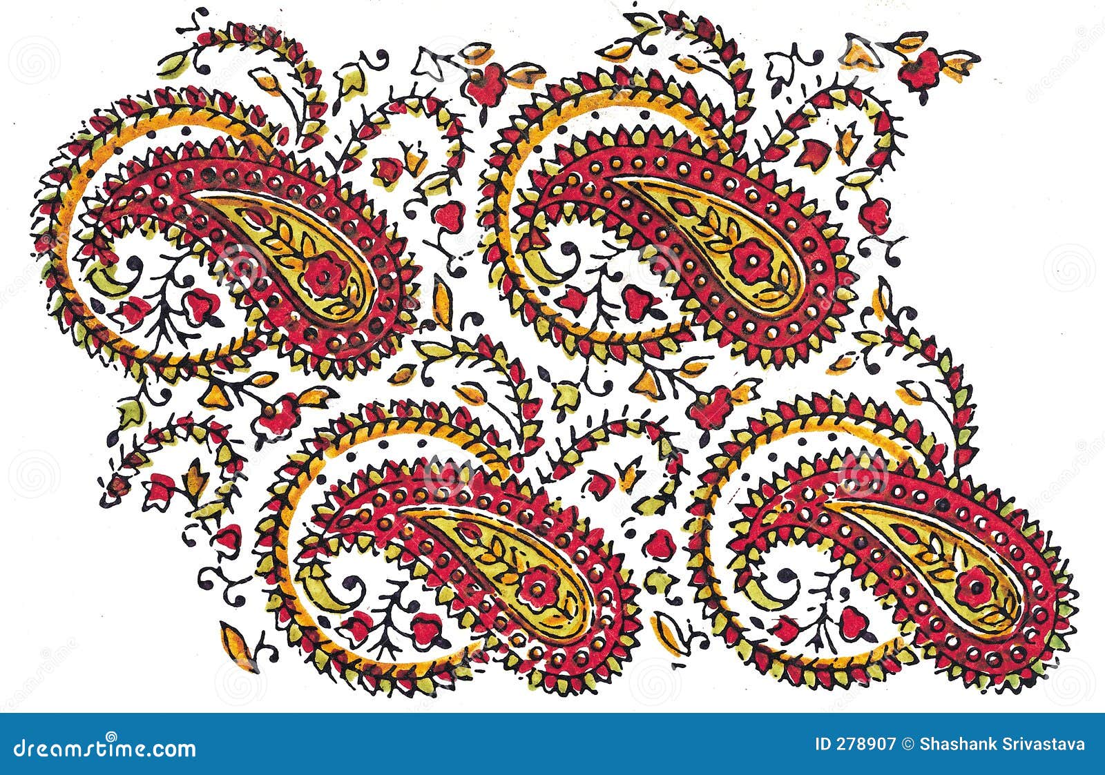  Indian  Traditional Textile Design  Stock Illustration 